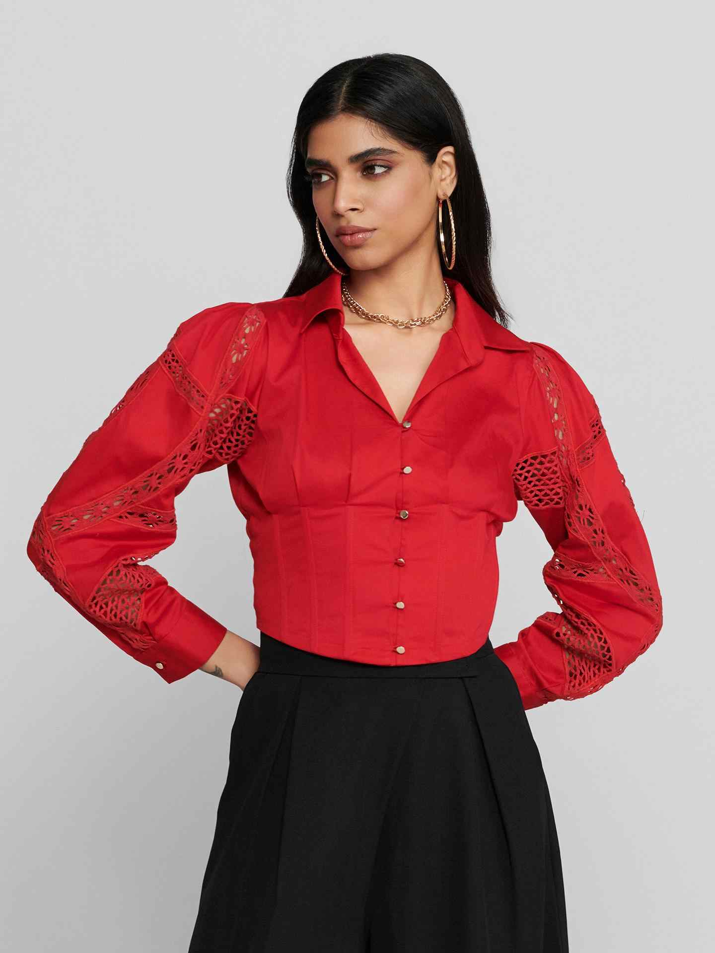 Red Janine Top