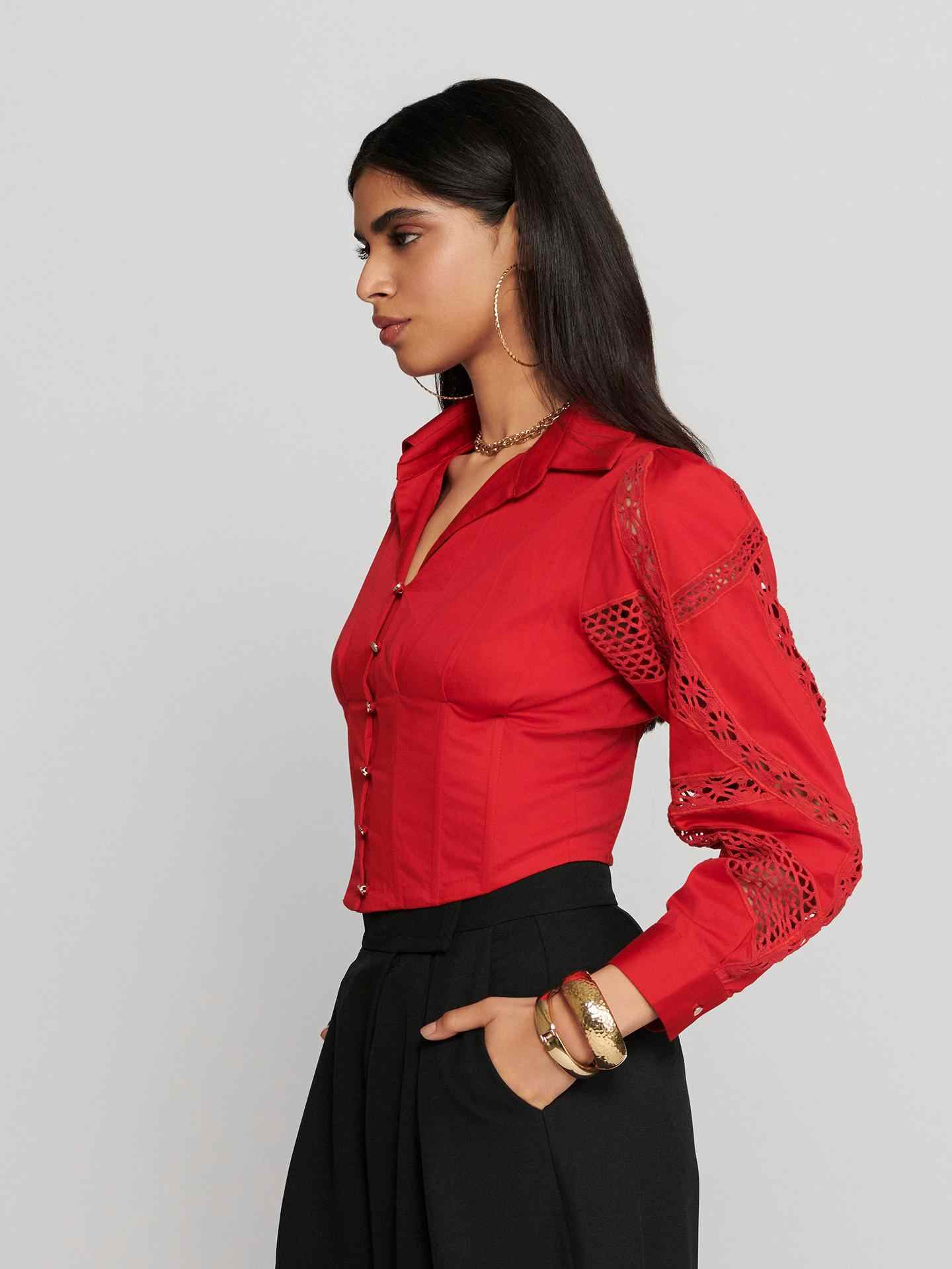 Red Janine Top