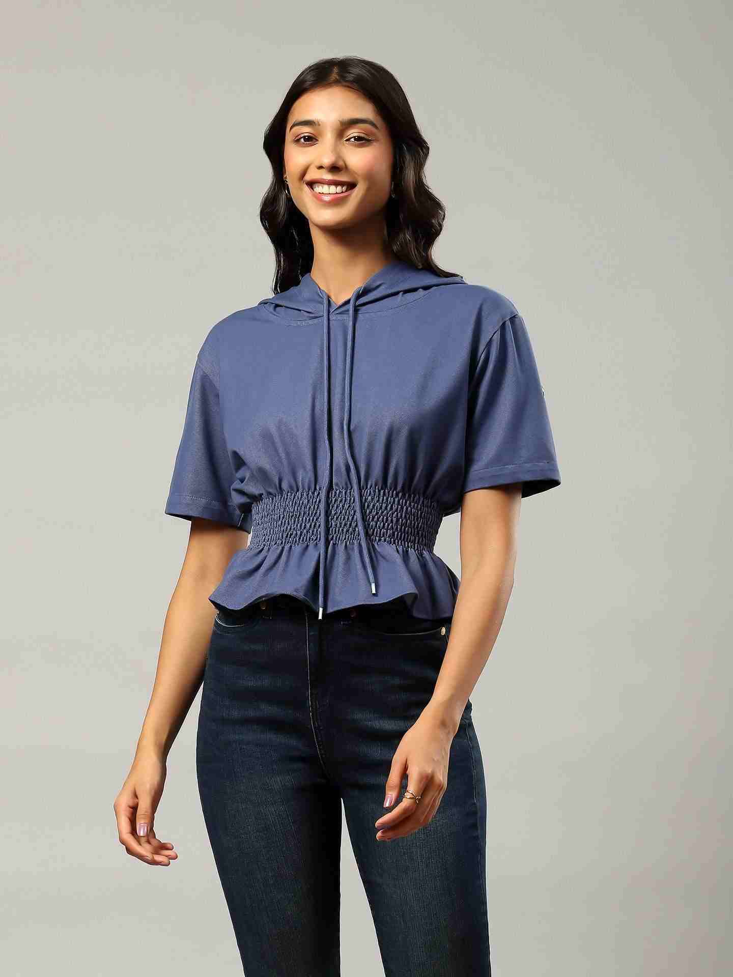 Denim Blue Basics Athleisure Top