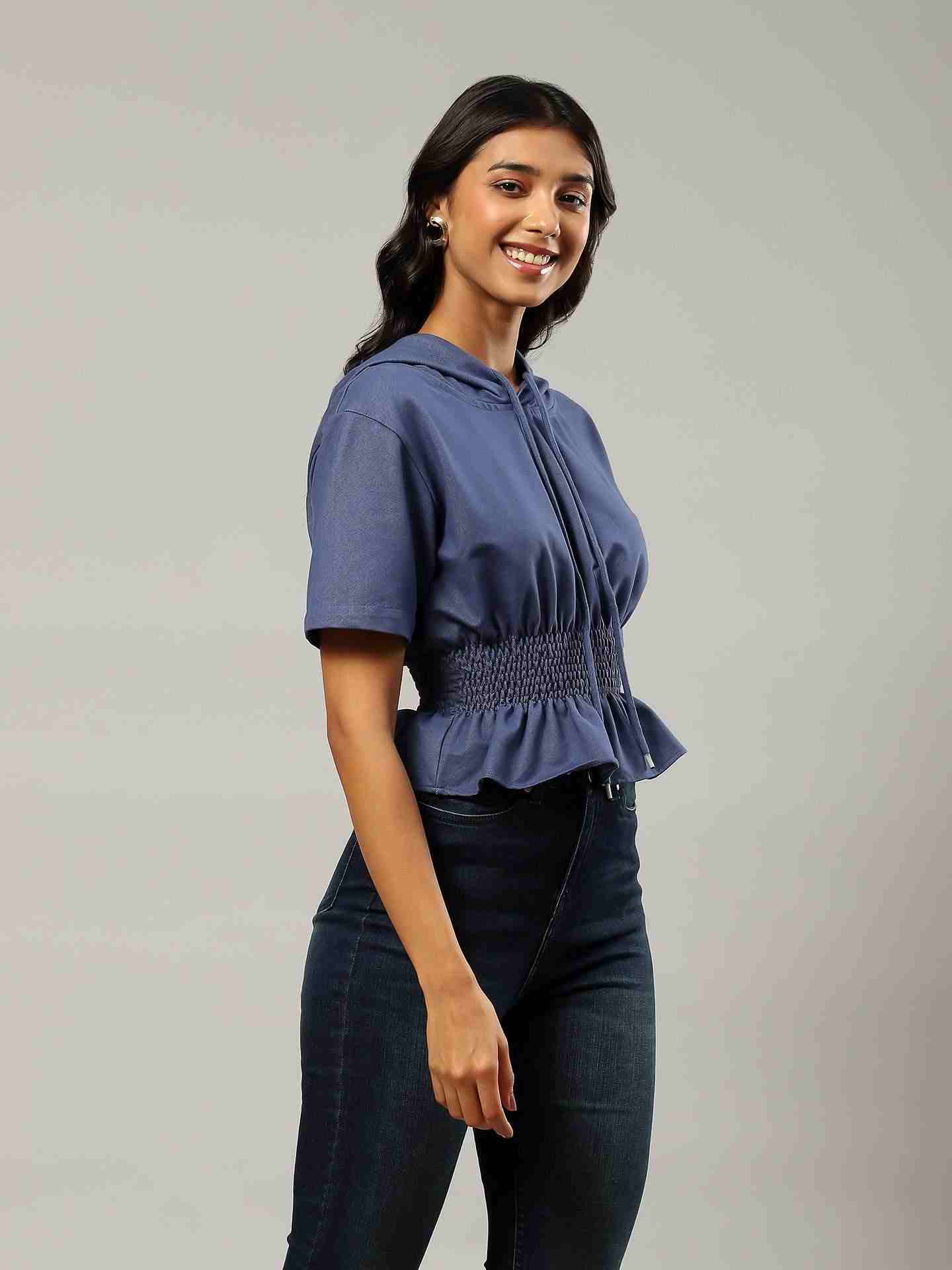 Denim Blue Basics Athleisure Top