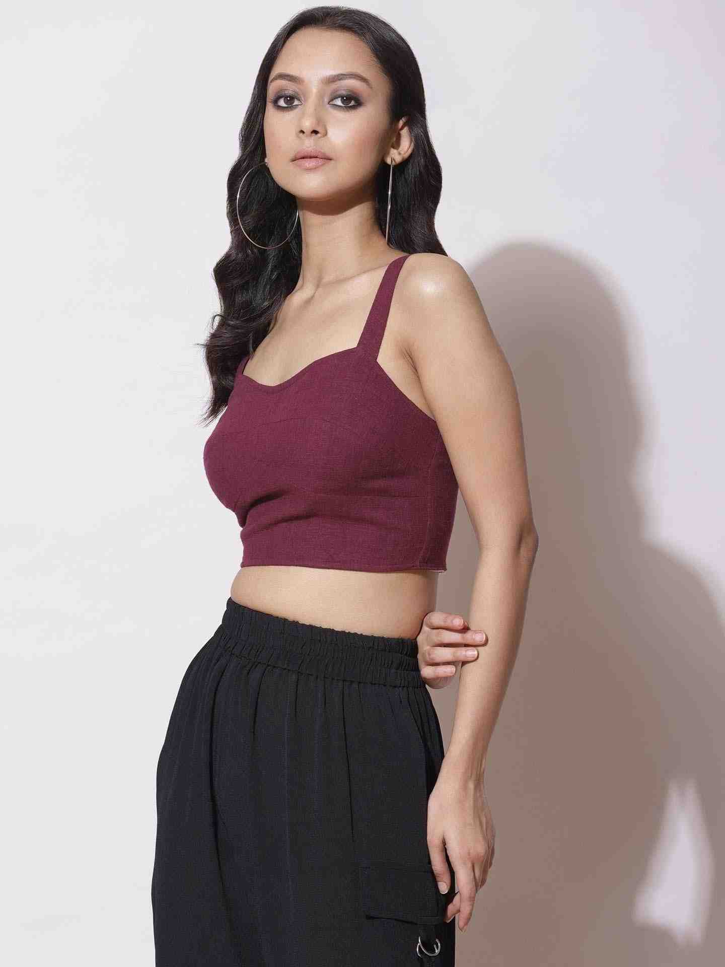 Red Fashion Flair Crop Top