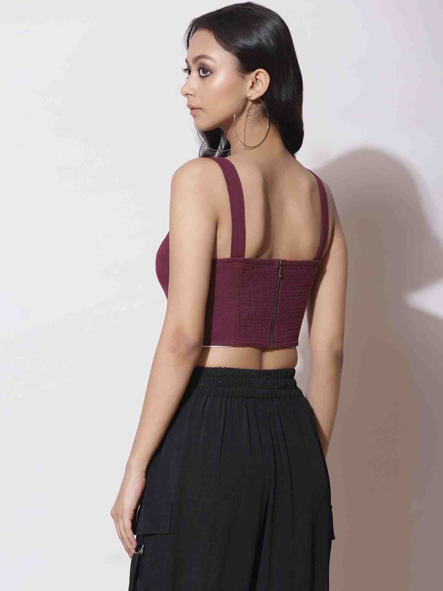 Red Fashion Flair Crop Top