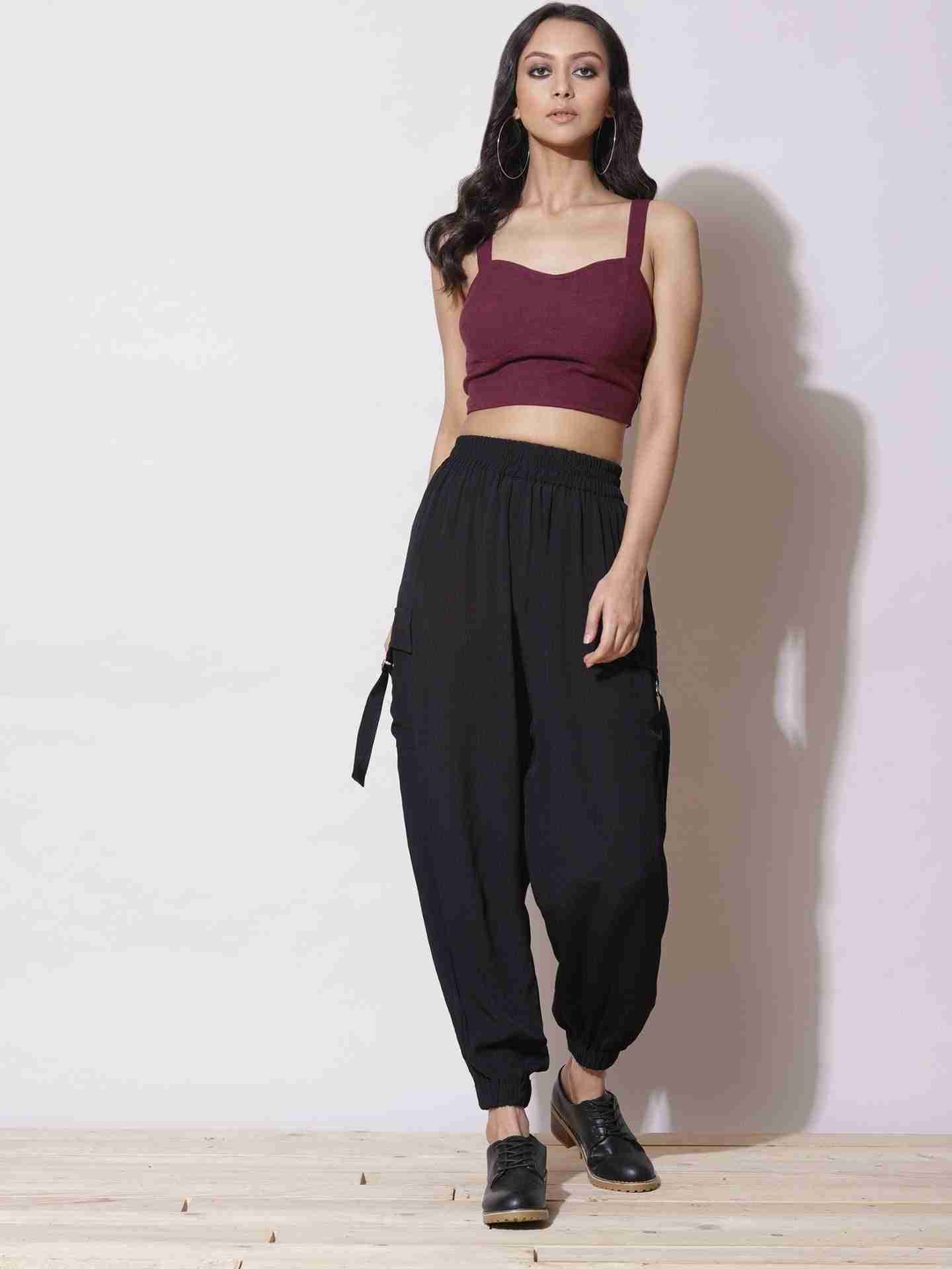 Red Fashion Flair Crop Top