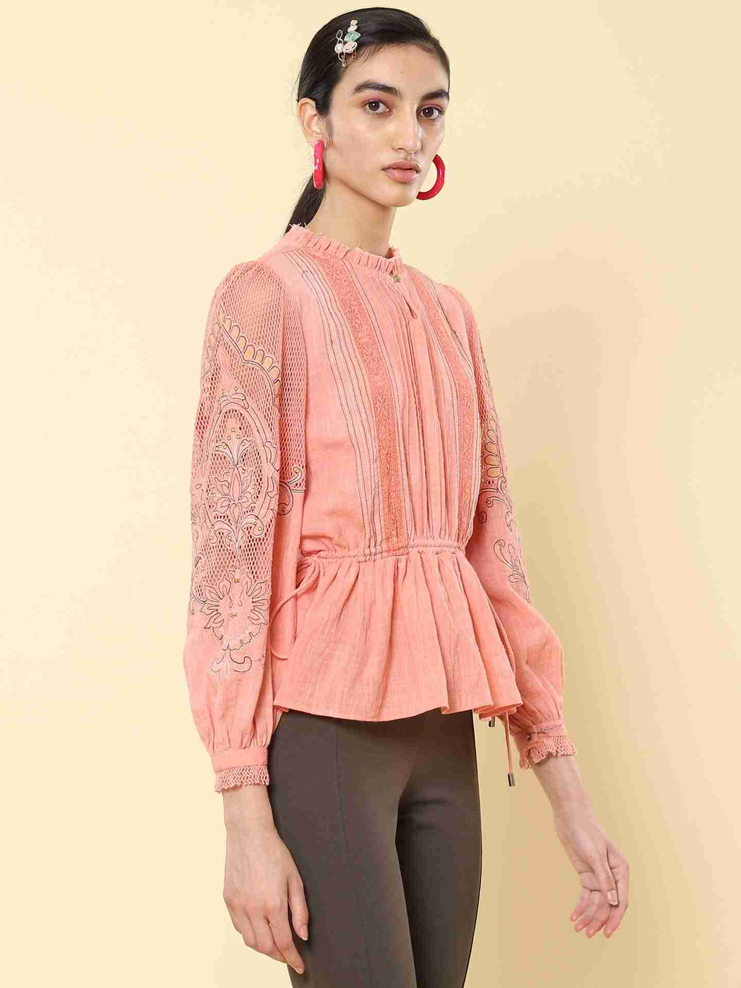 Pink Stella Embroidery Top