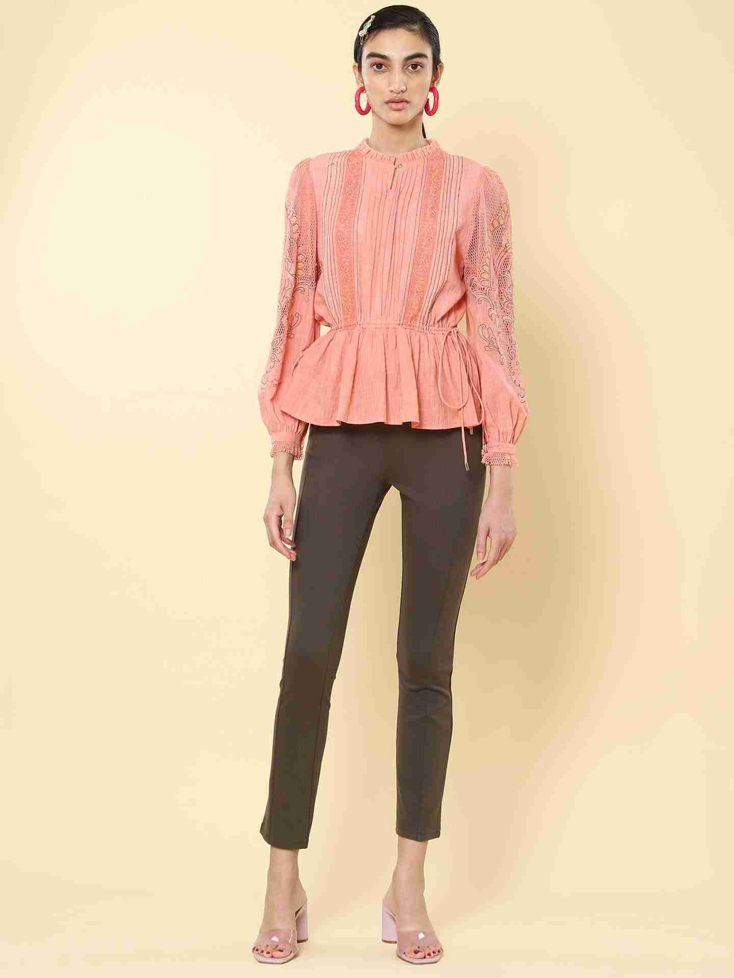 Pink Stella Embroidery Top