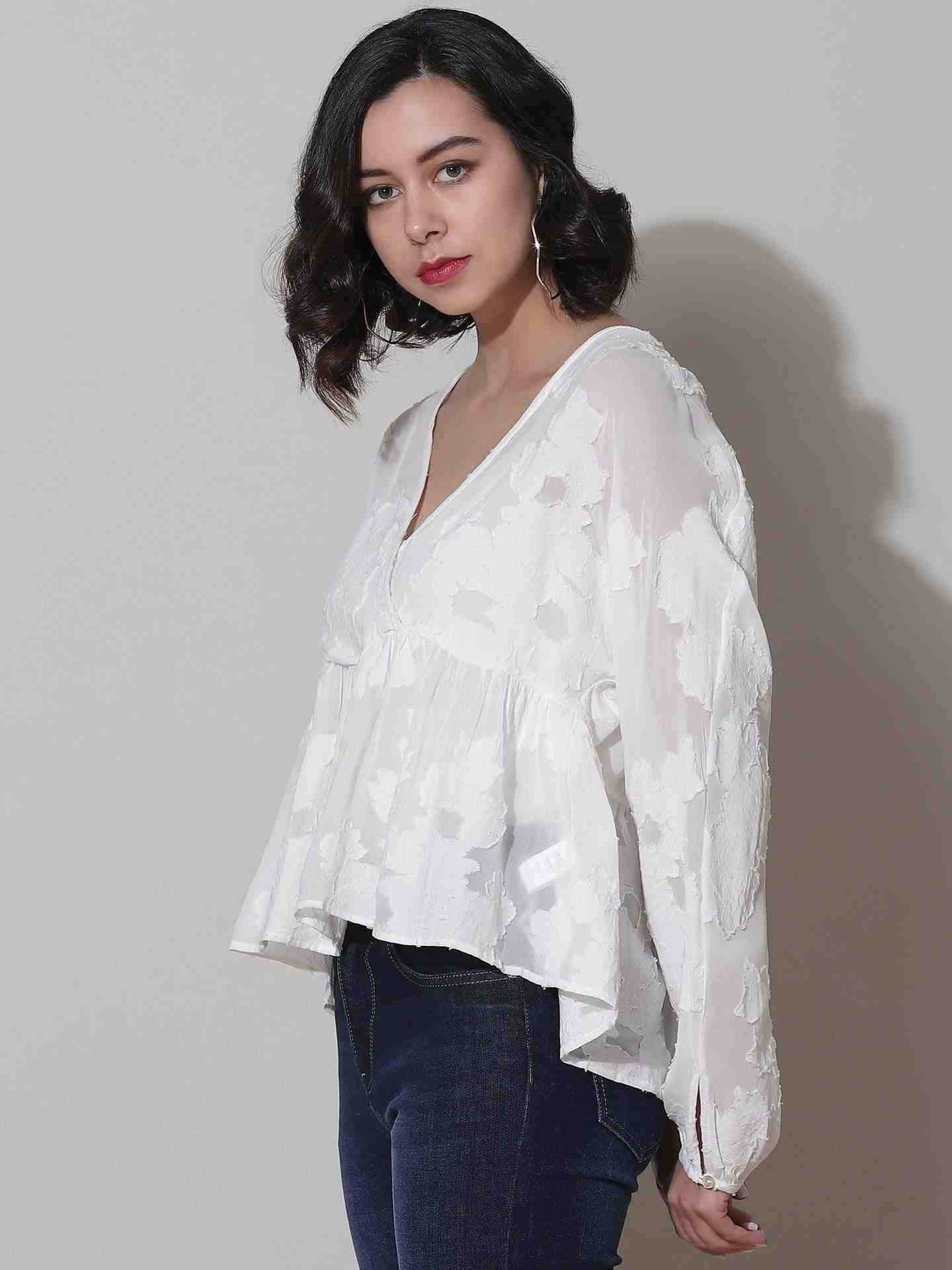 White Floro Top