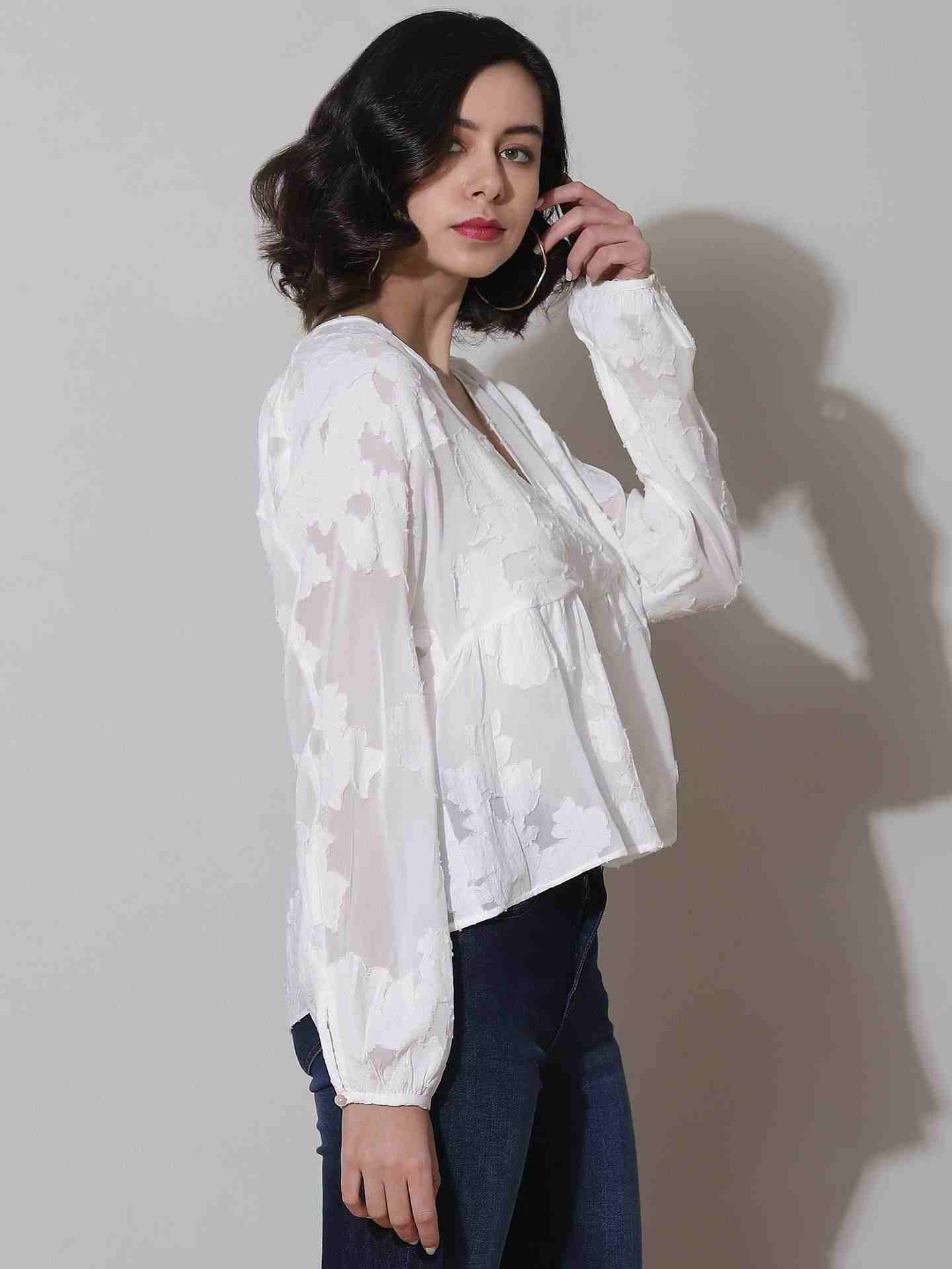 White Floro Top
