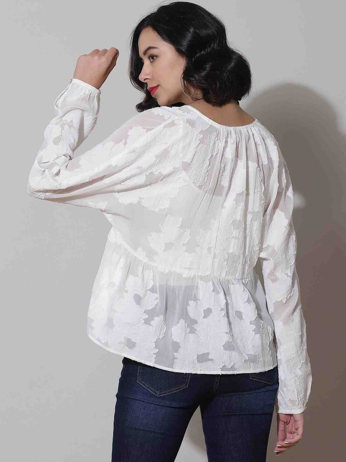 White Floro Top