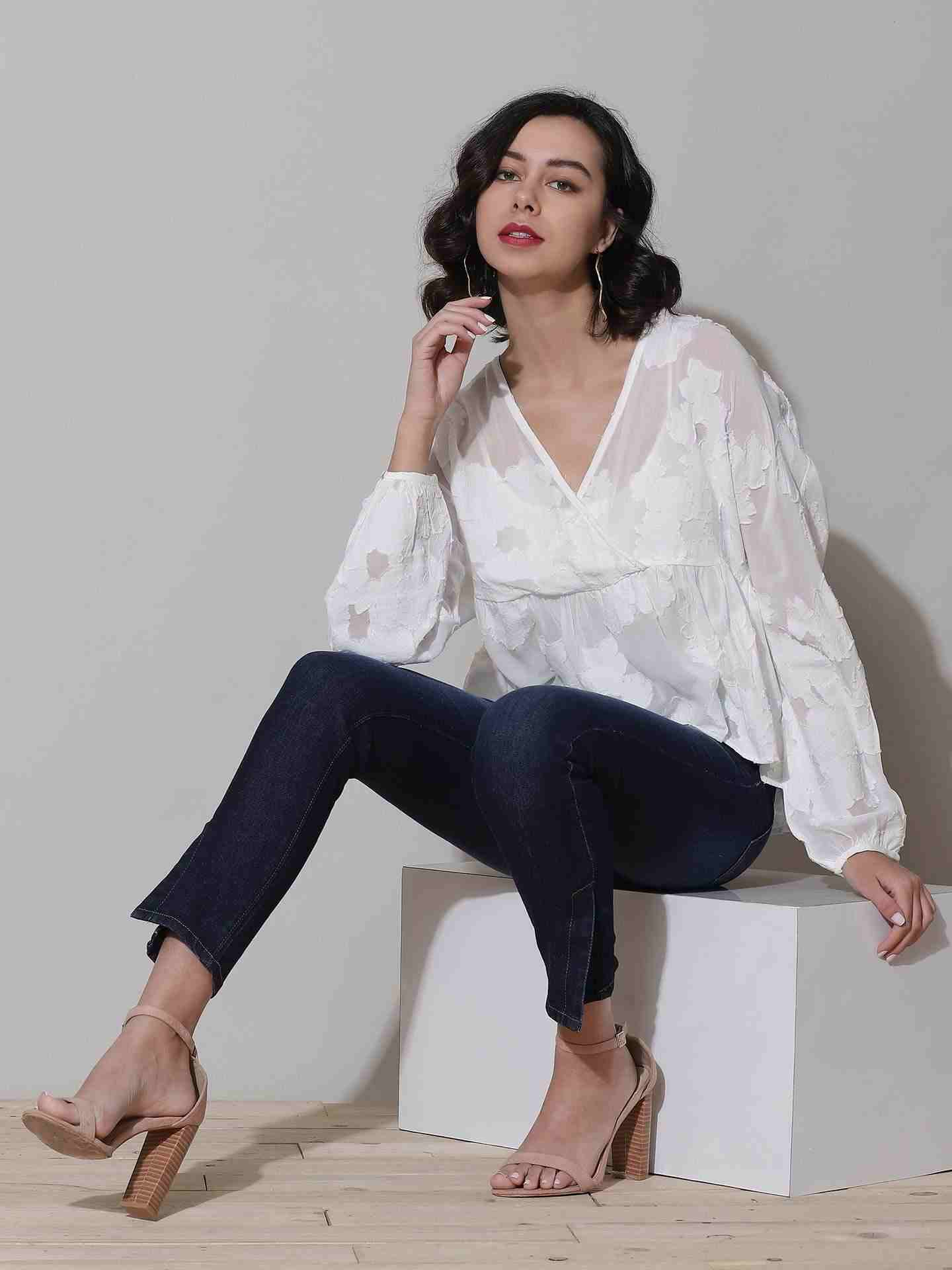 White Floro Top