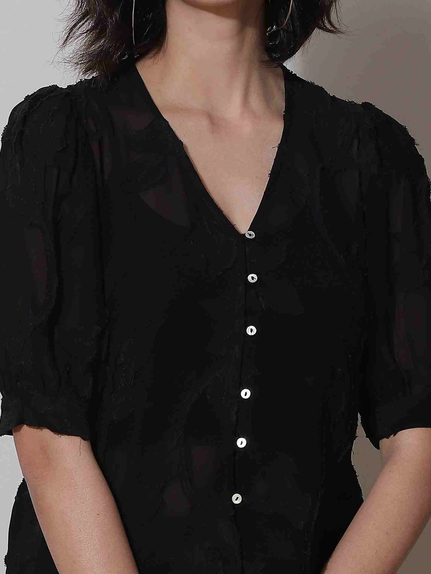 Black Floro Top