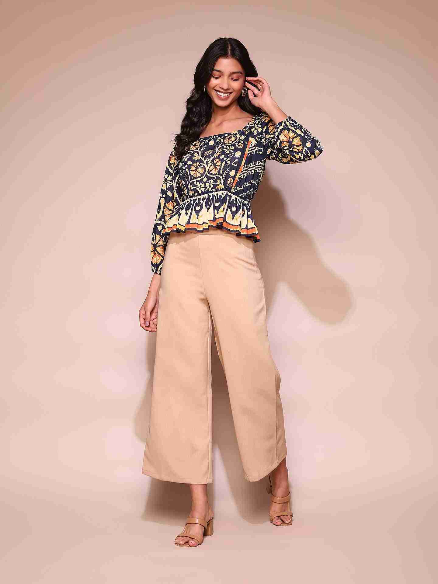 Navy Sezanne Crop Top