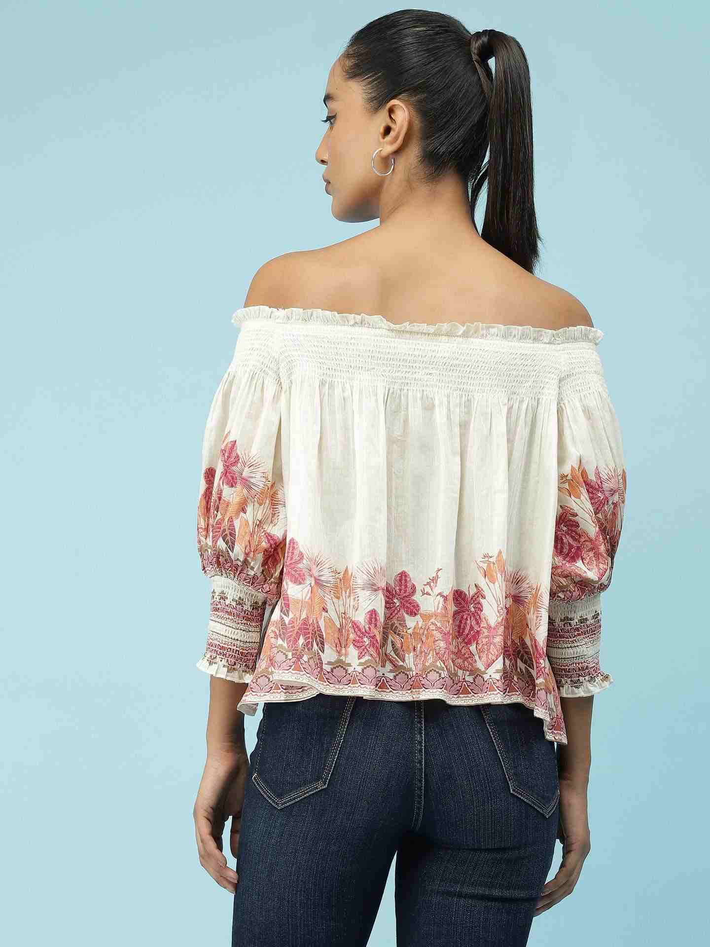 Pink Tropical Charm Boxy Top