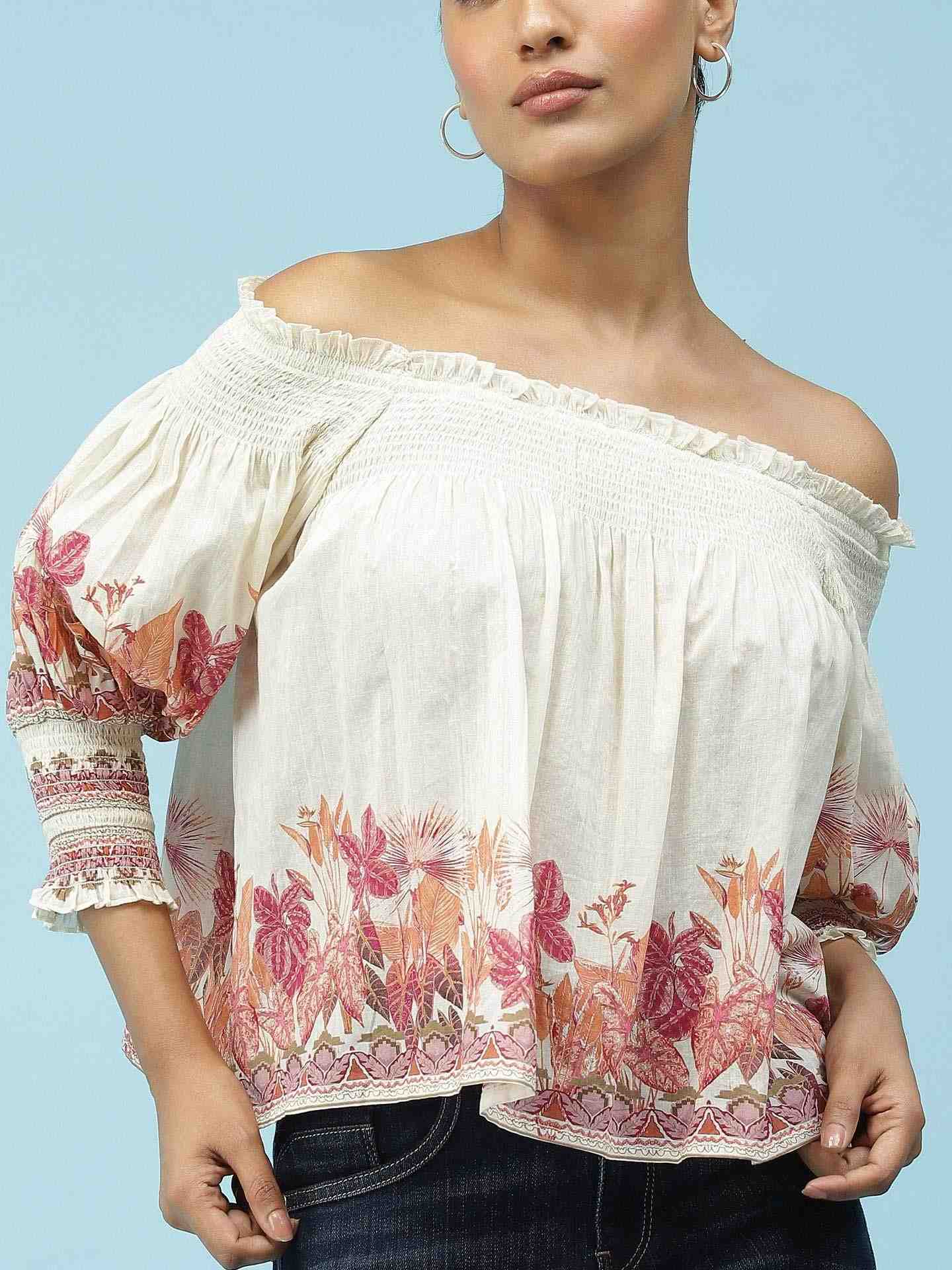 Pink Tropical Charm Boxy Top