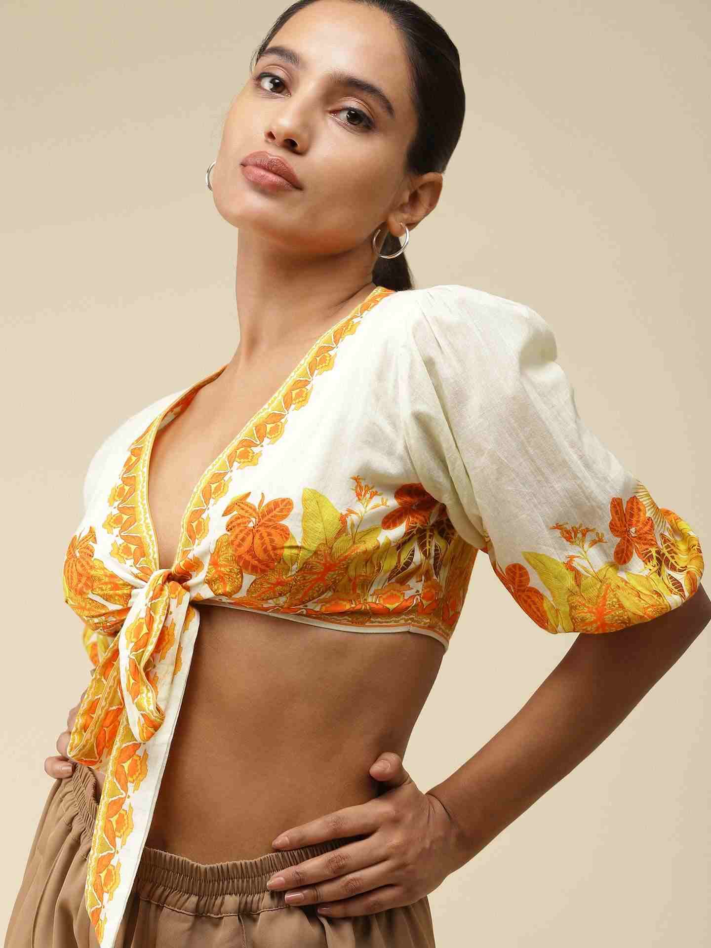 Yellow Tropical Charm Crop Top