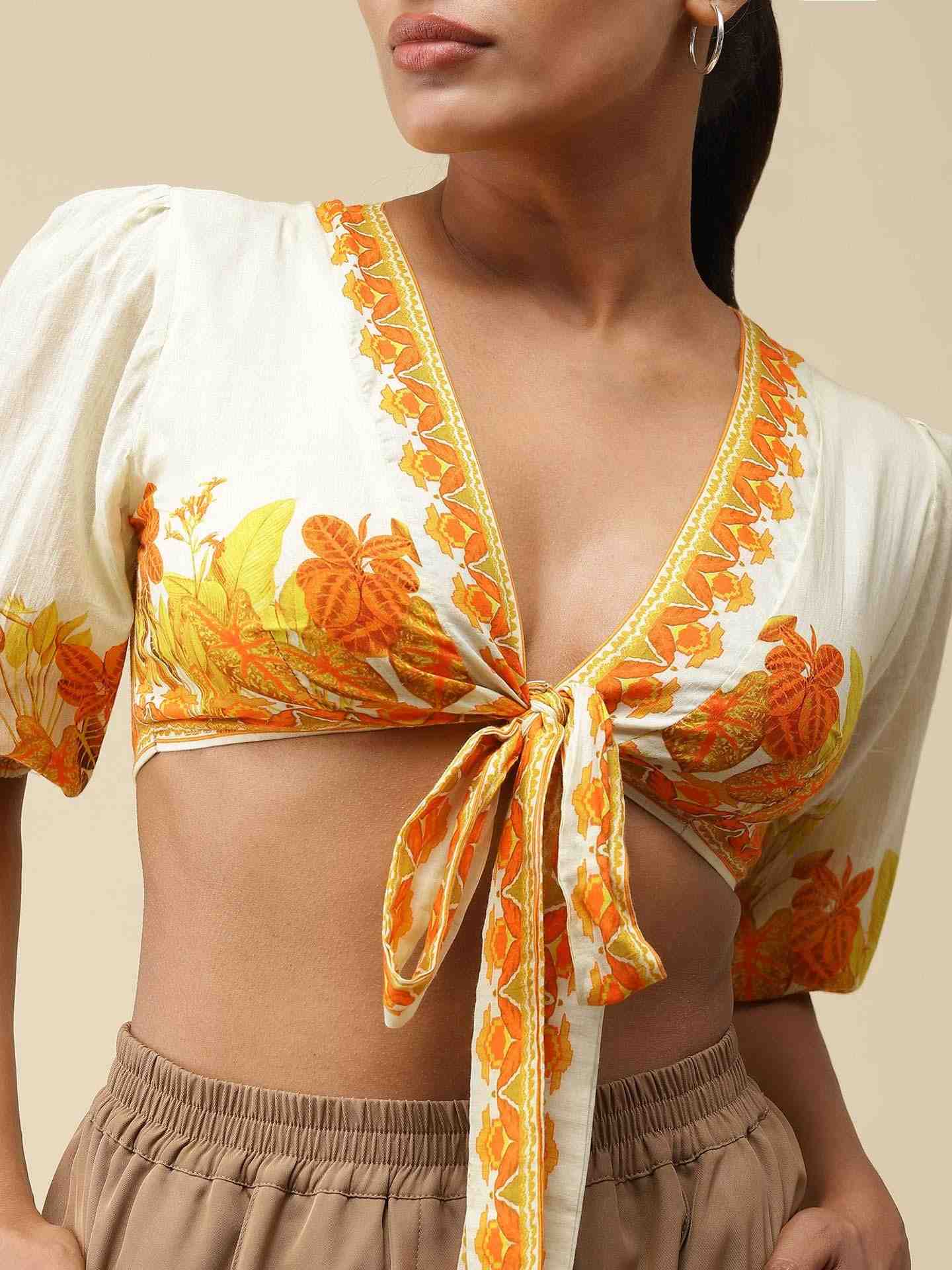 Yellow Tropical Charm Crop Top