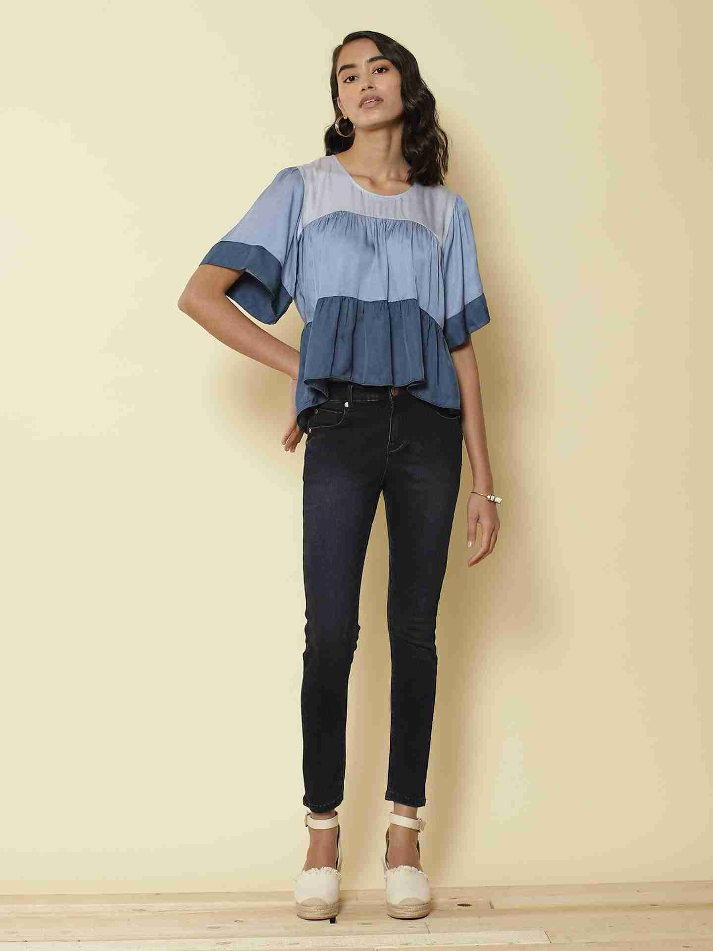 Blue Tiered Sunshine Top