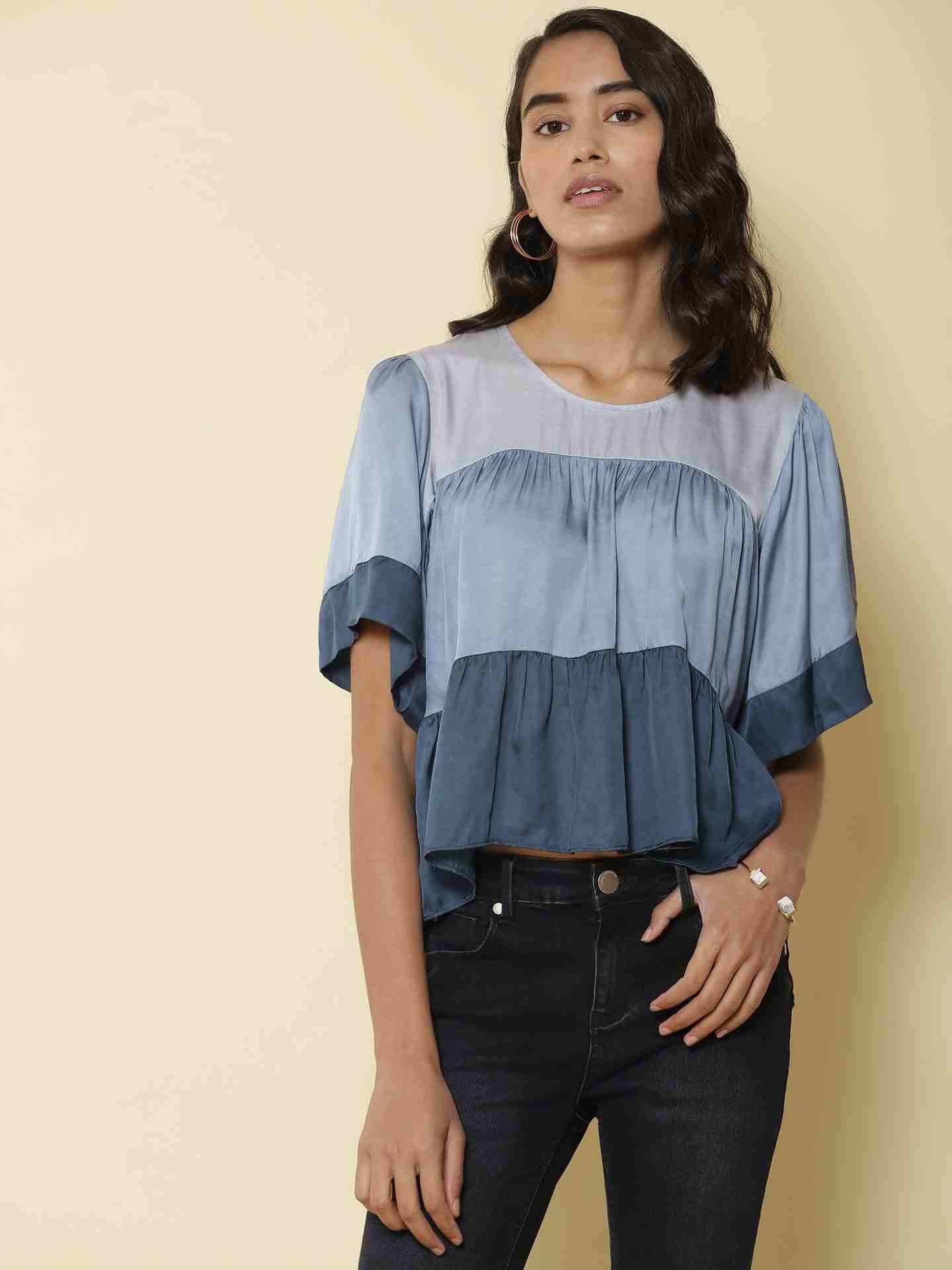 Blue Tiered Sunshine Top