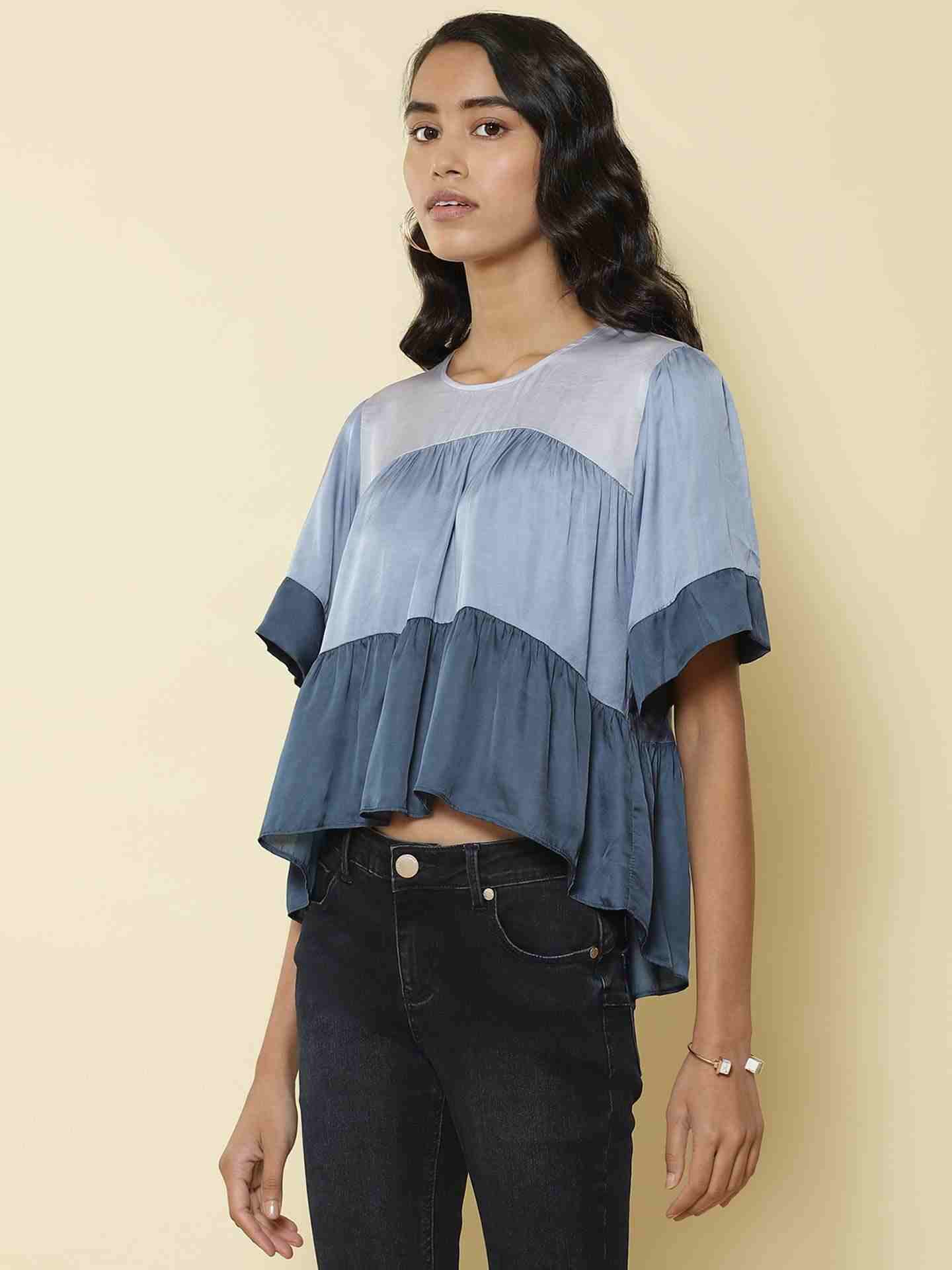 Blue Tiered Sunshine Top
