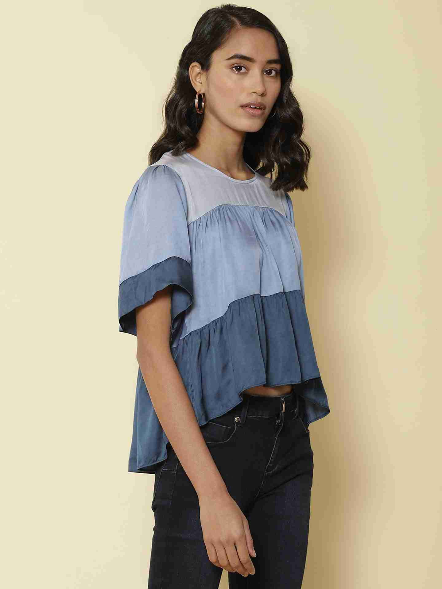 Blue Tiered Sunshine Top