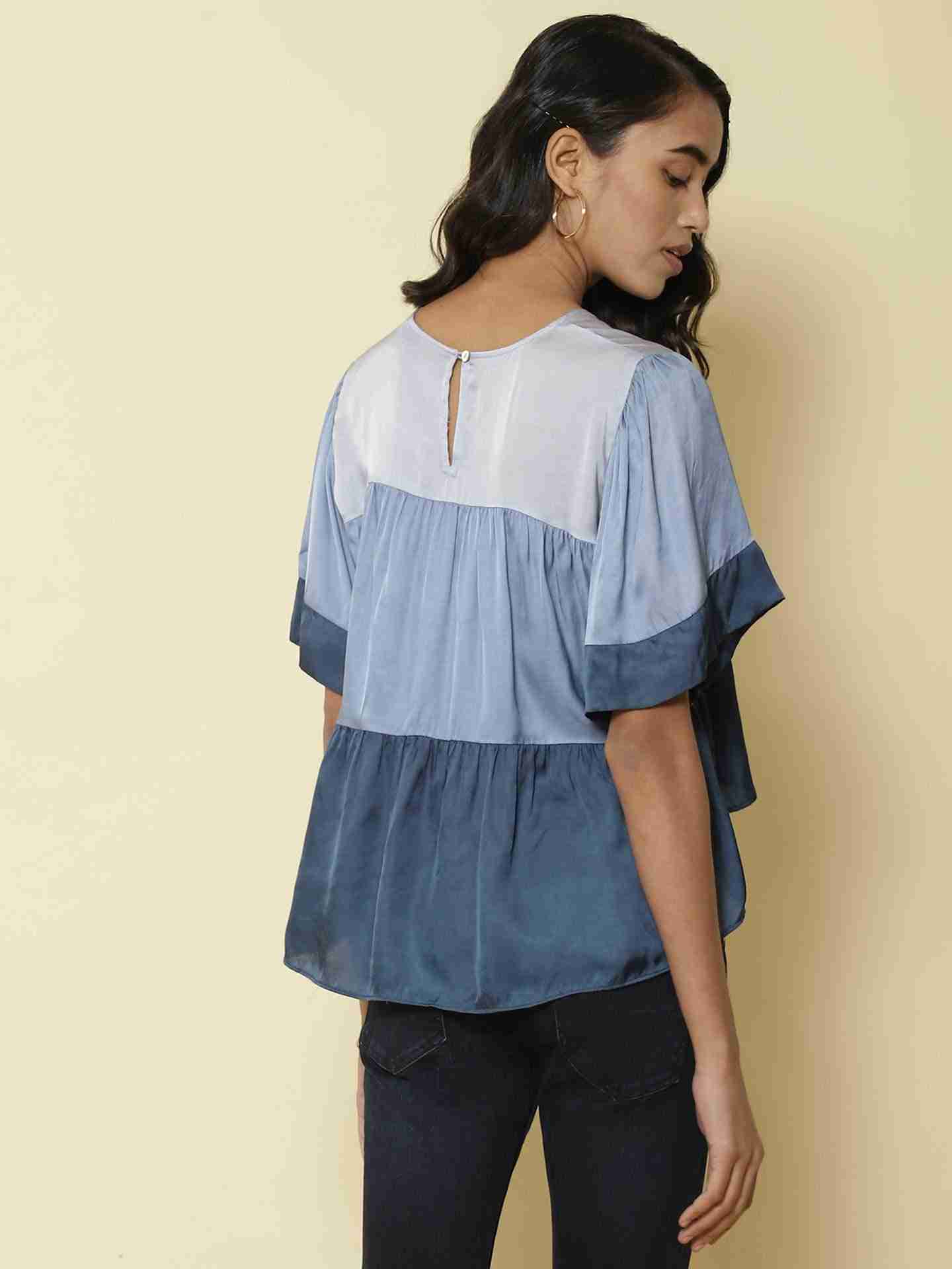 Blue Tiered Sunshine Top