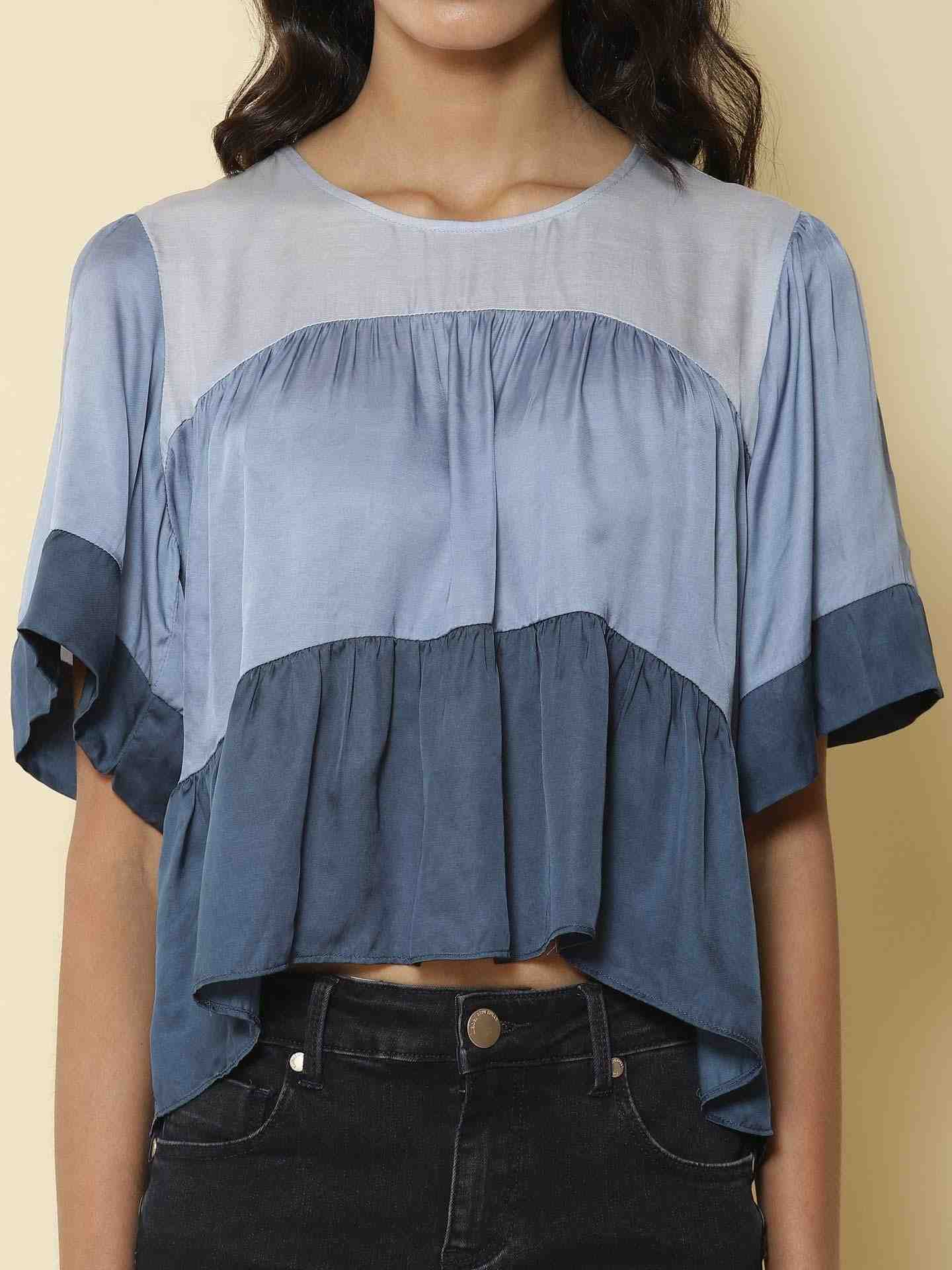 Blue Tiered Sunshine Top