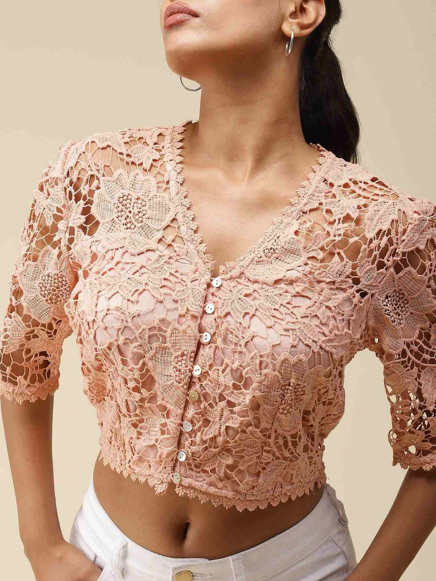 Peach Celine Crop Top