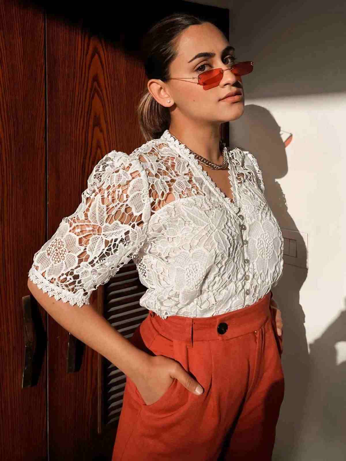 White Celine Crop Top