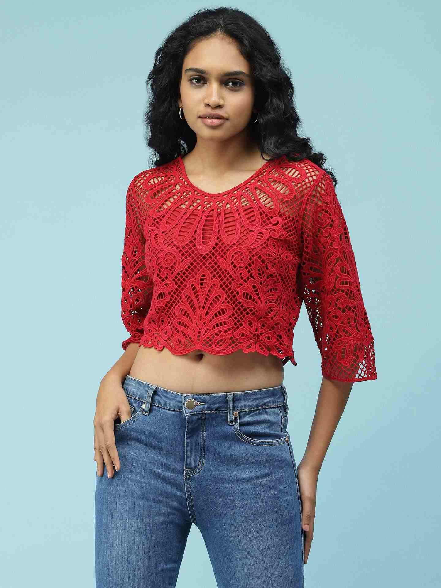 Red Chloe Crop Top