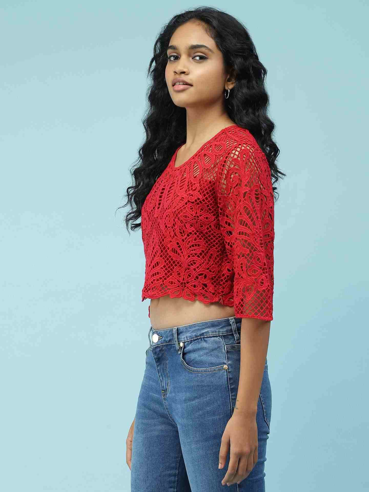 Red Chloe Crop Top