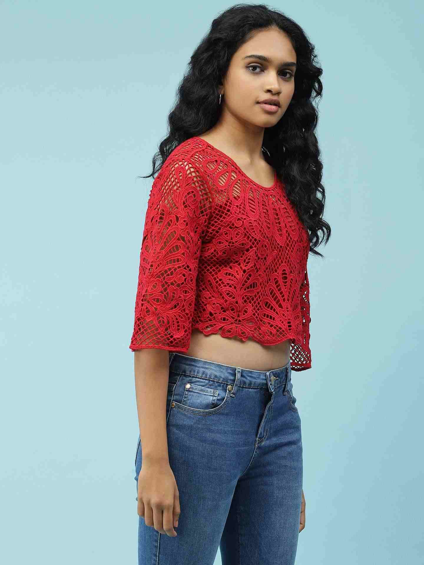 Red Chloe Crop Top