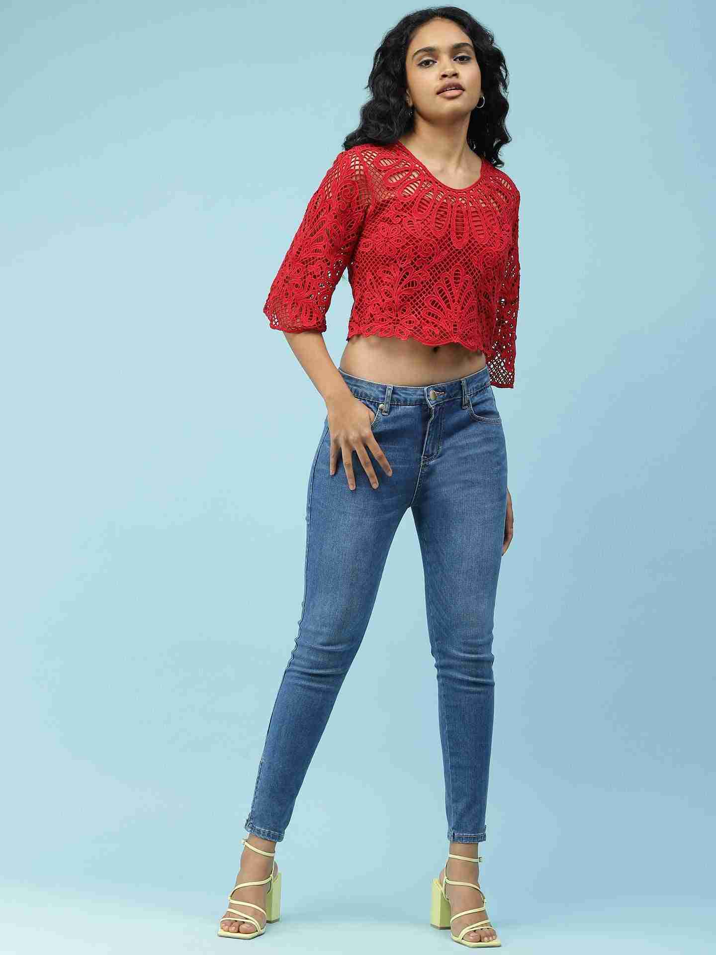 Red Chloe Crop Top