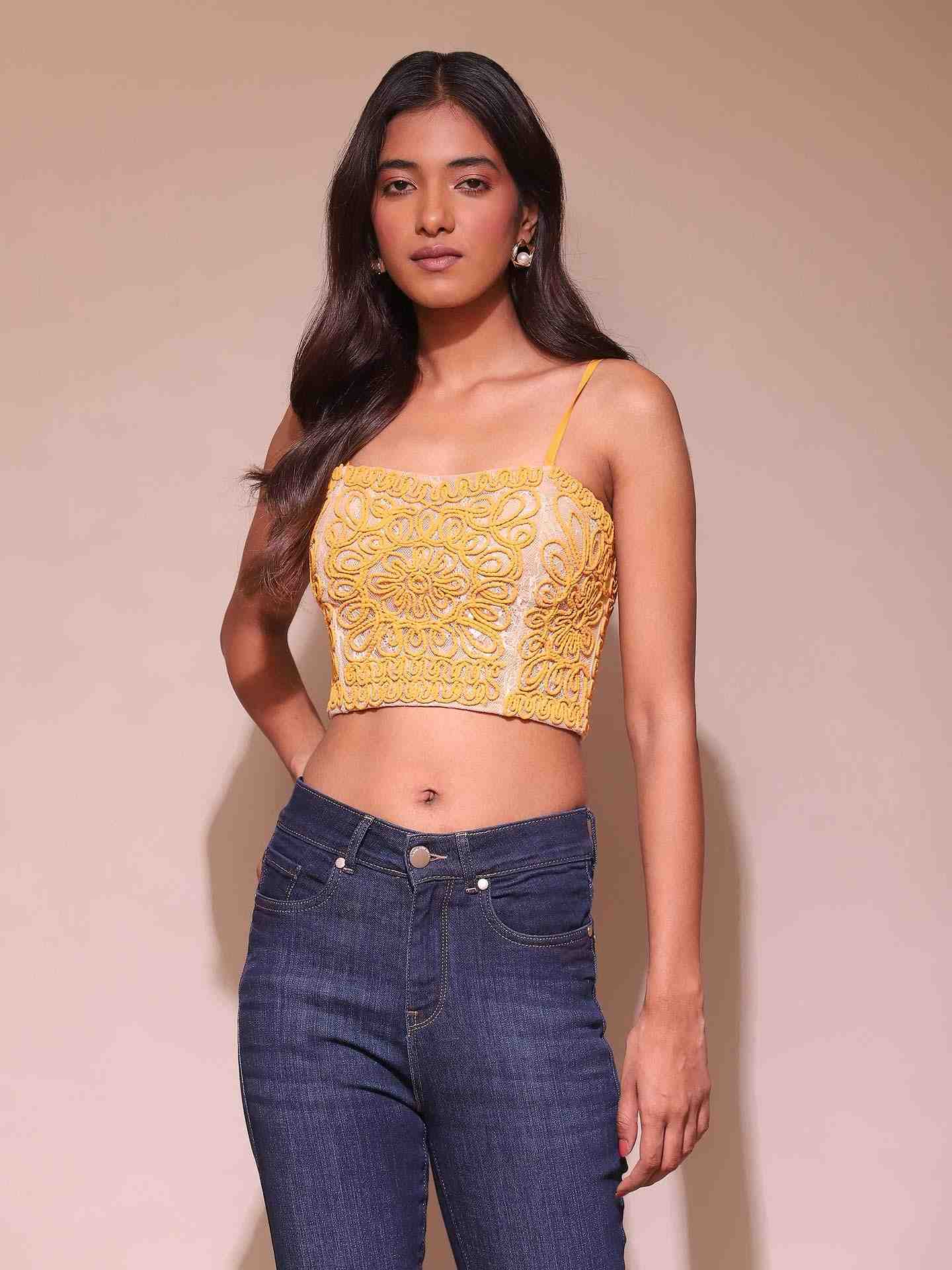 Yellow Ilaria Crop Top