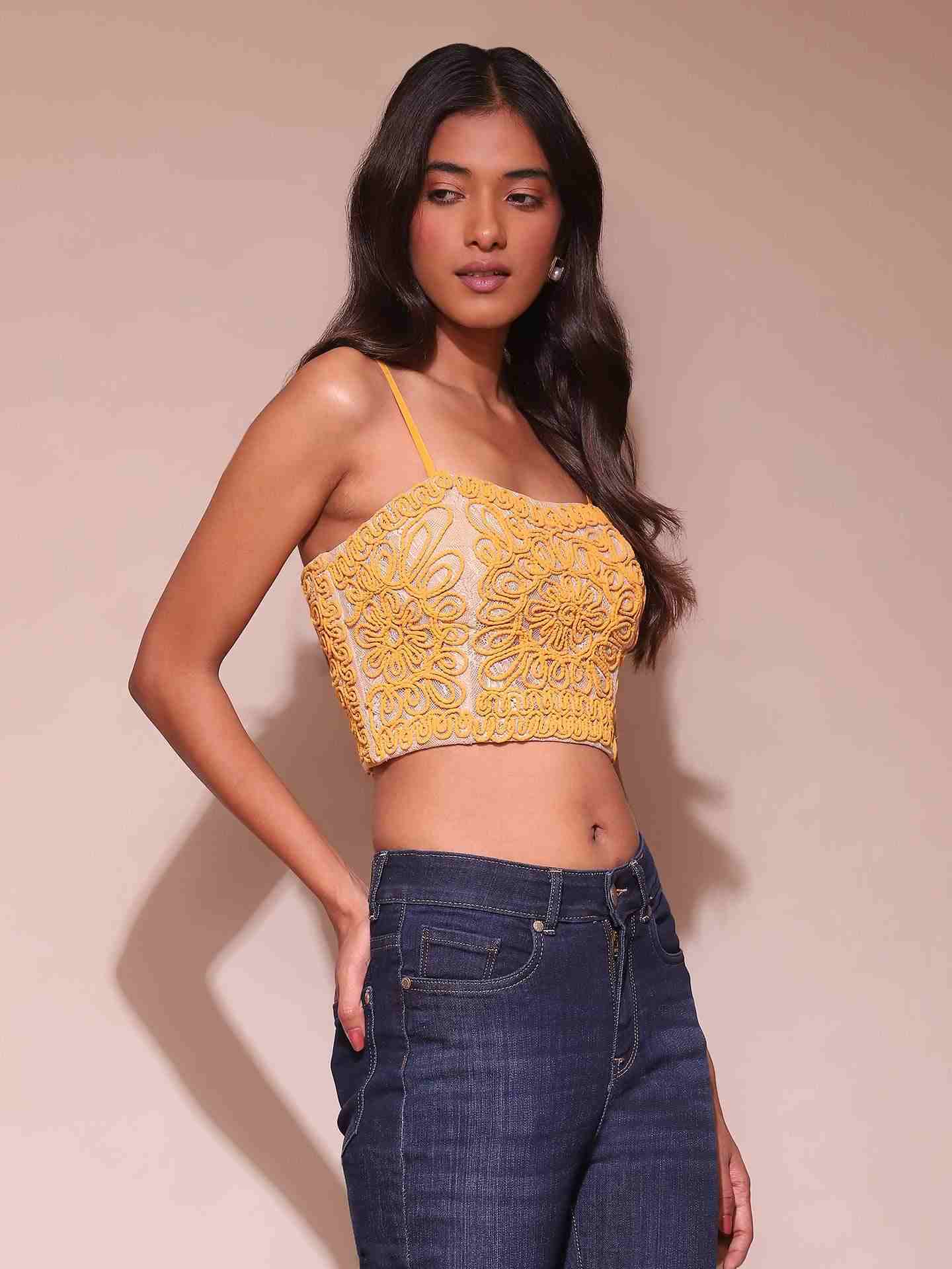 Yellow Ilaria Crop Top