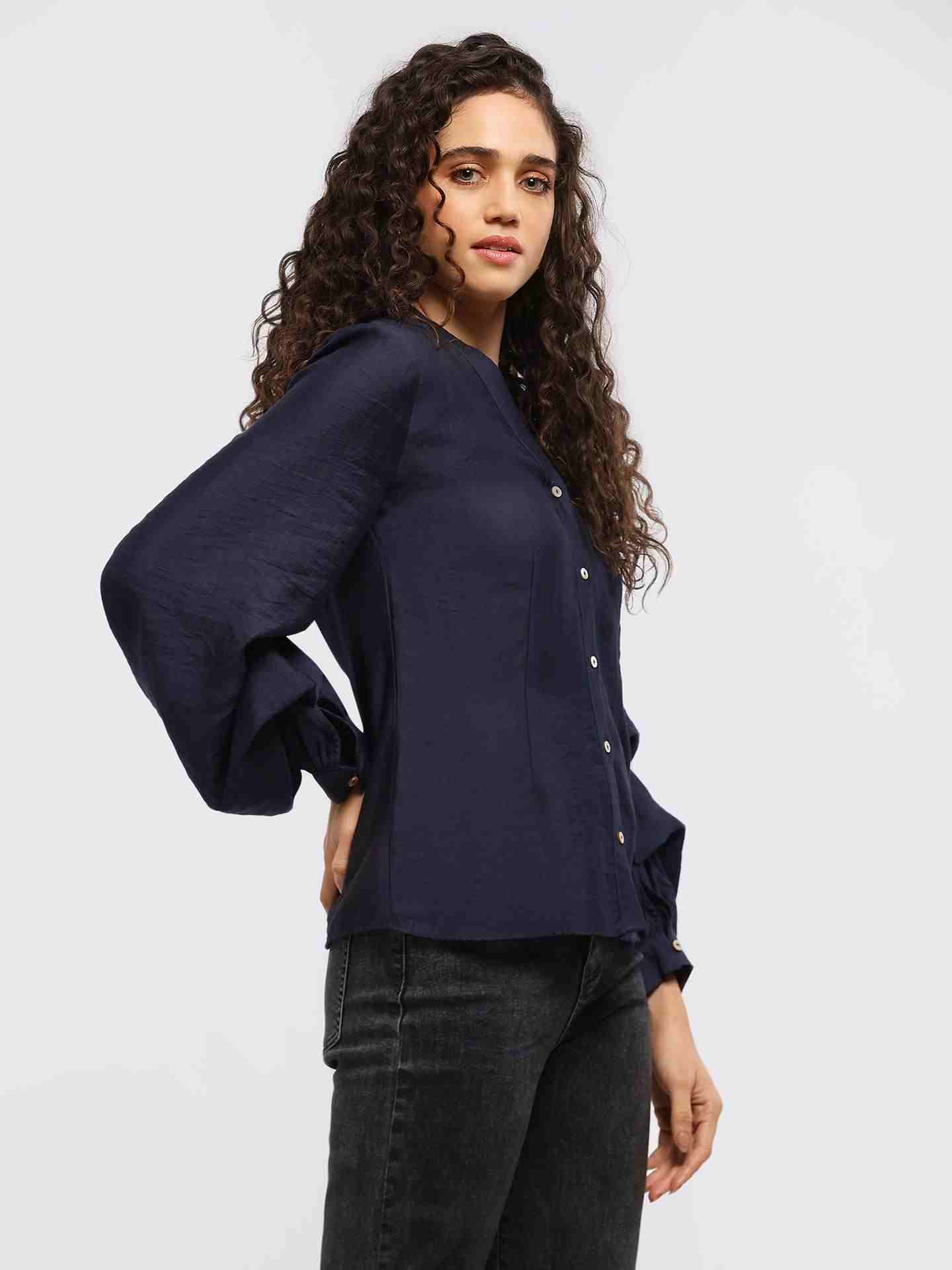 Navy Arabella Top