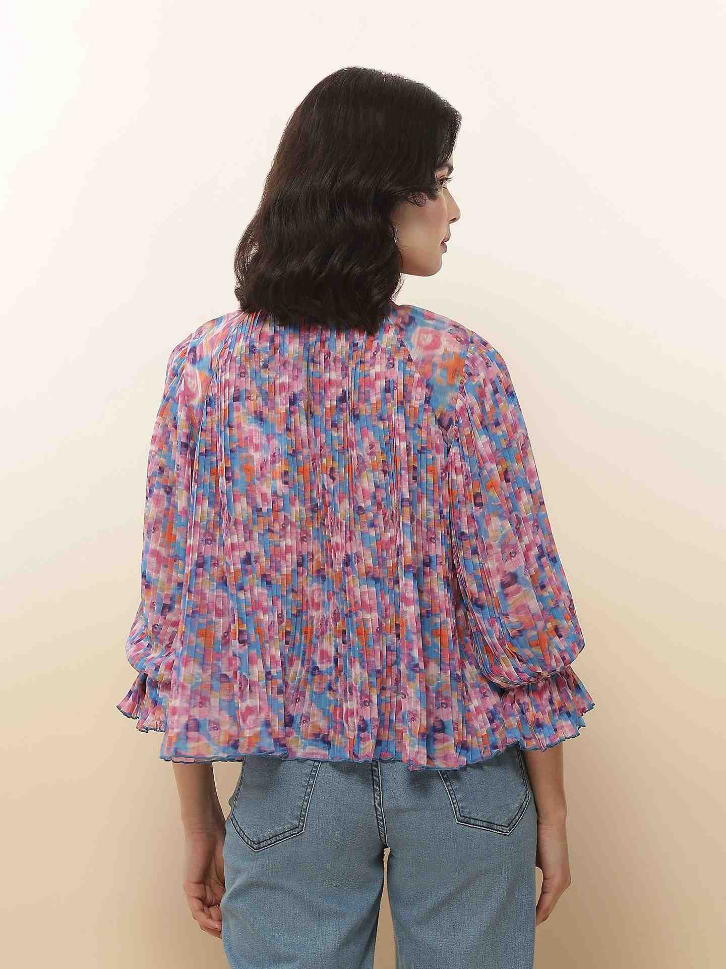 Blue Brianna Peasant Top