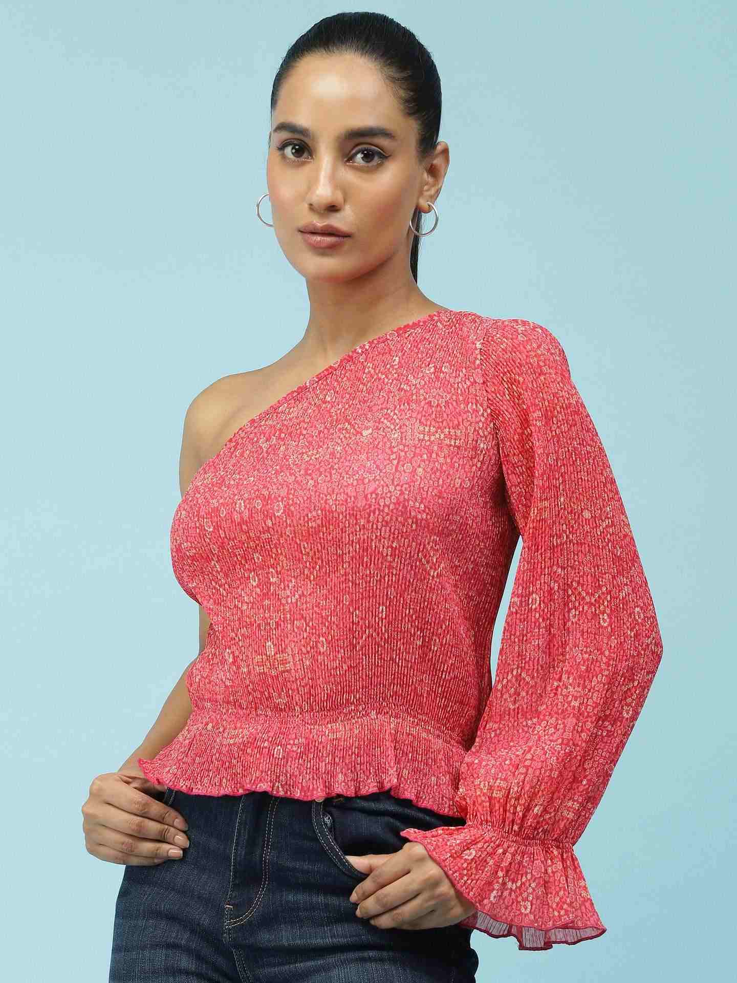 Pink Batik Paisley Top