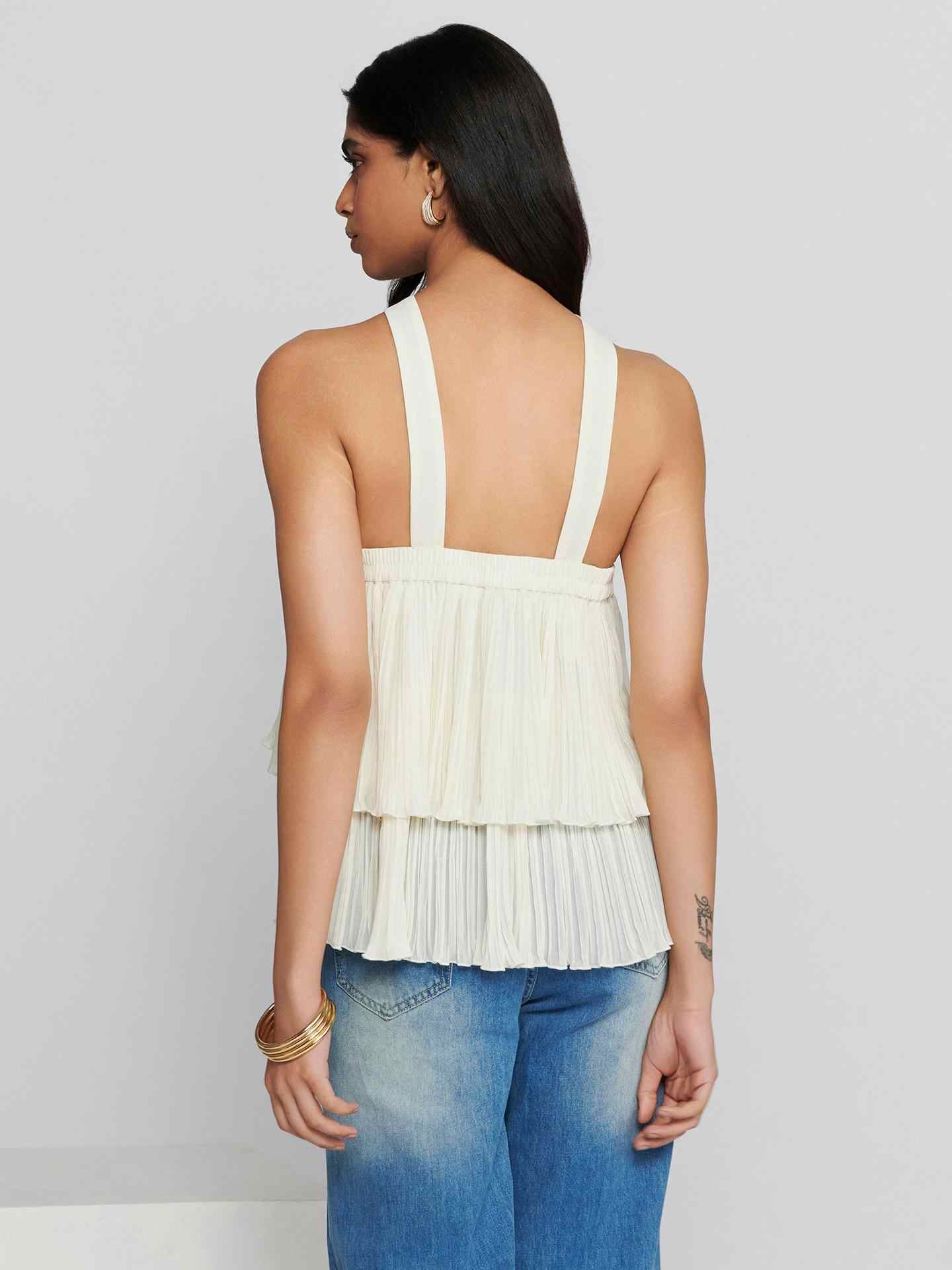 White Fashion Flair Top