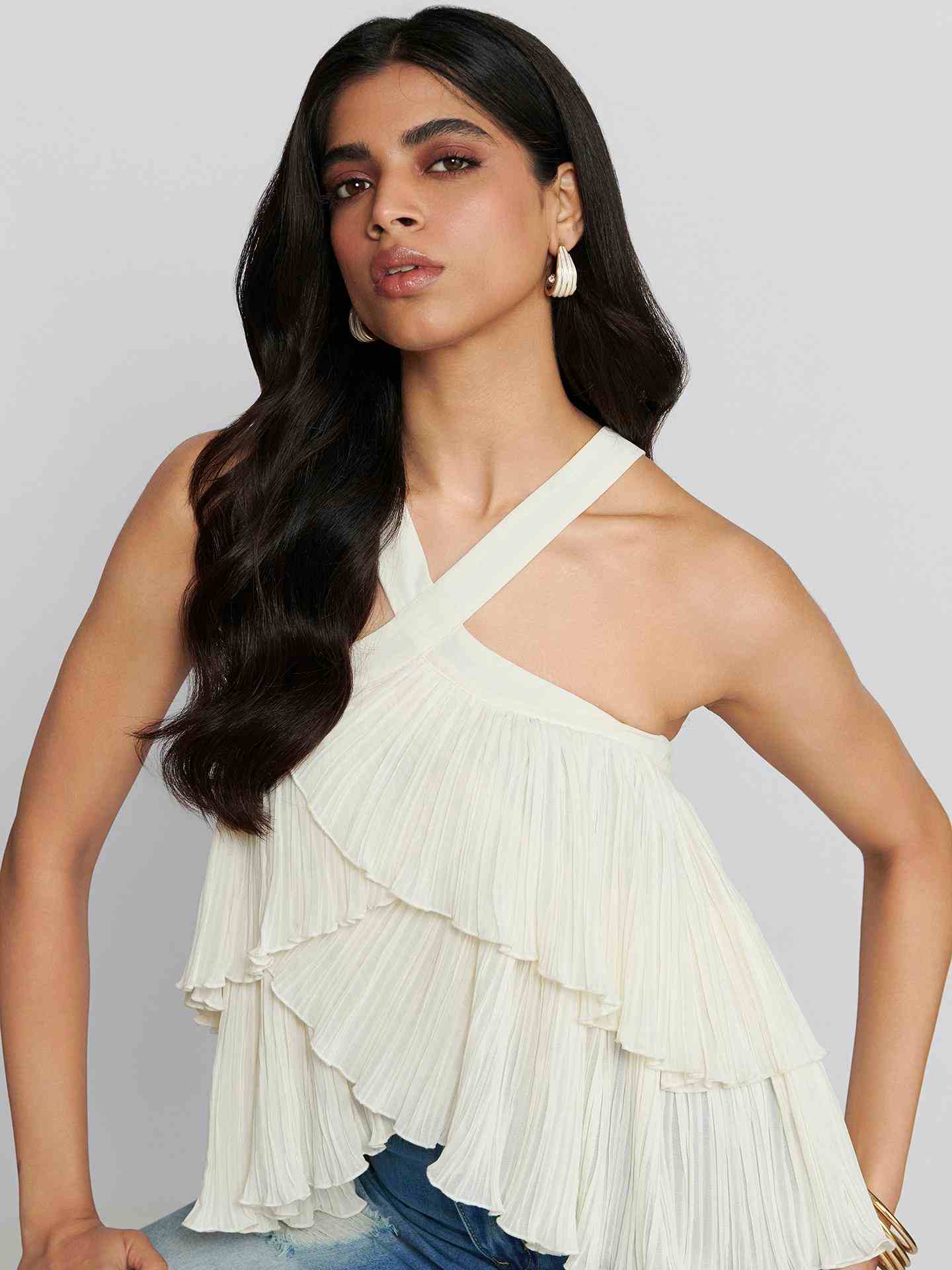 White Fashion Flair Top