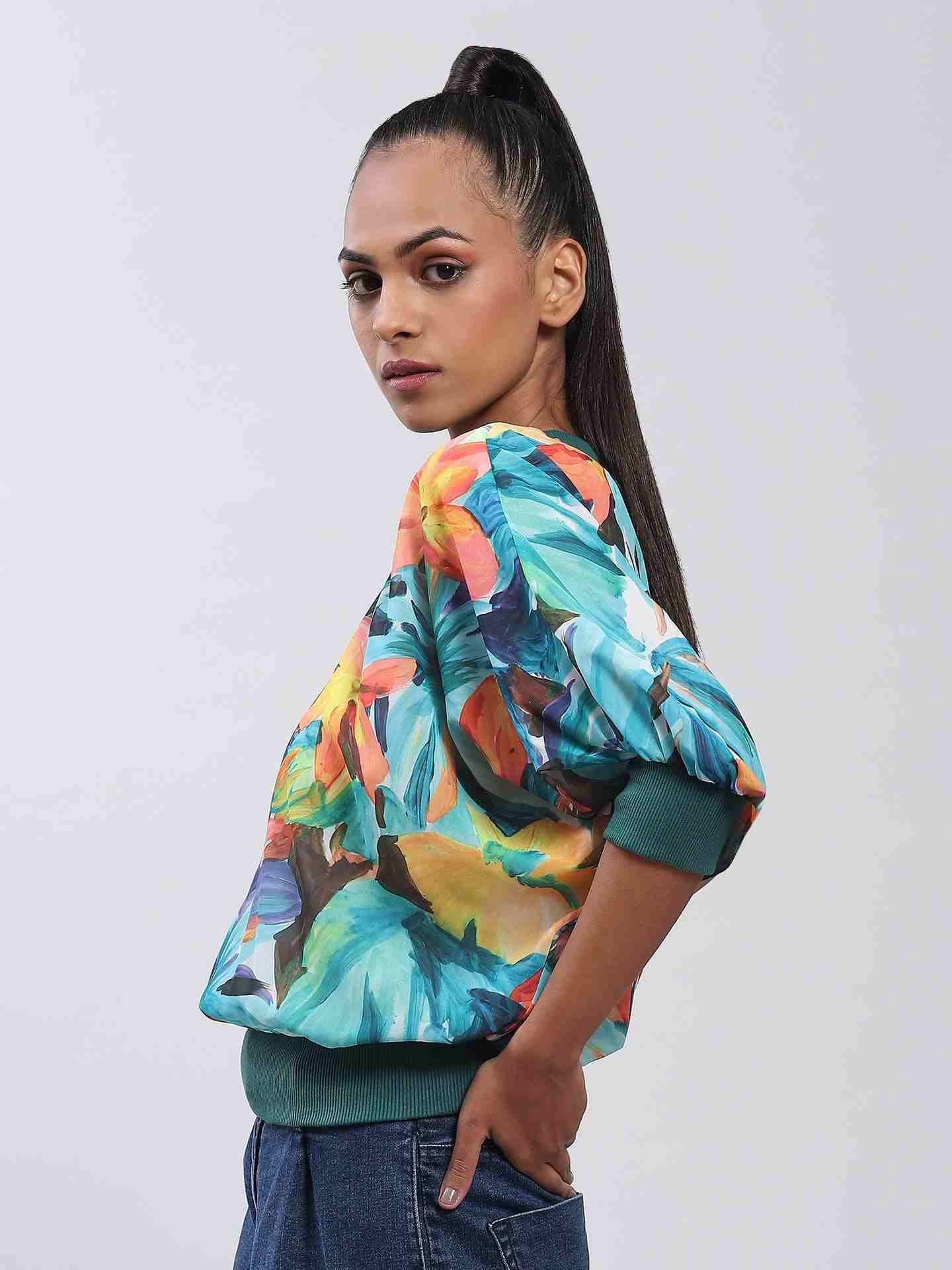 Teal Rosalia Top