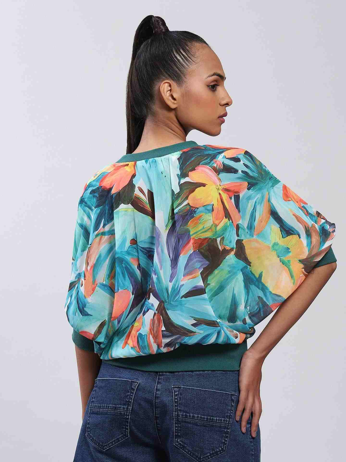 Teal Rosalia Top