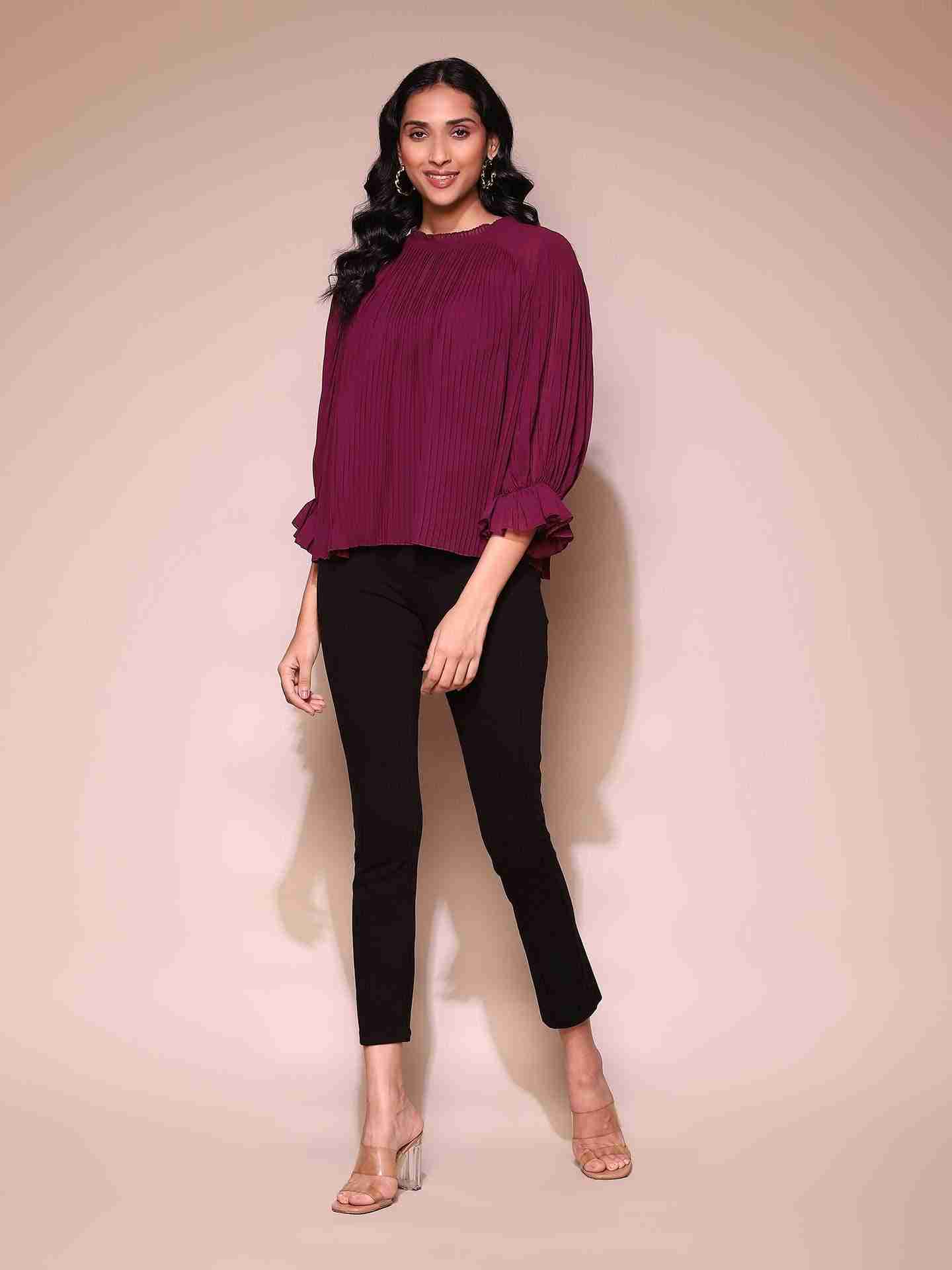 Burgundy Ayli Top
