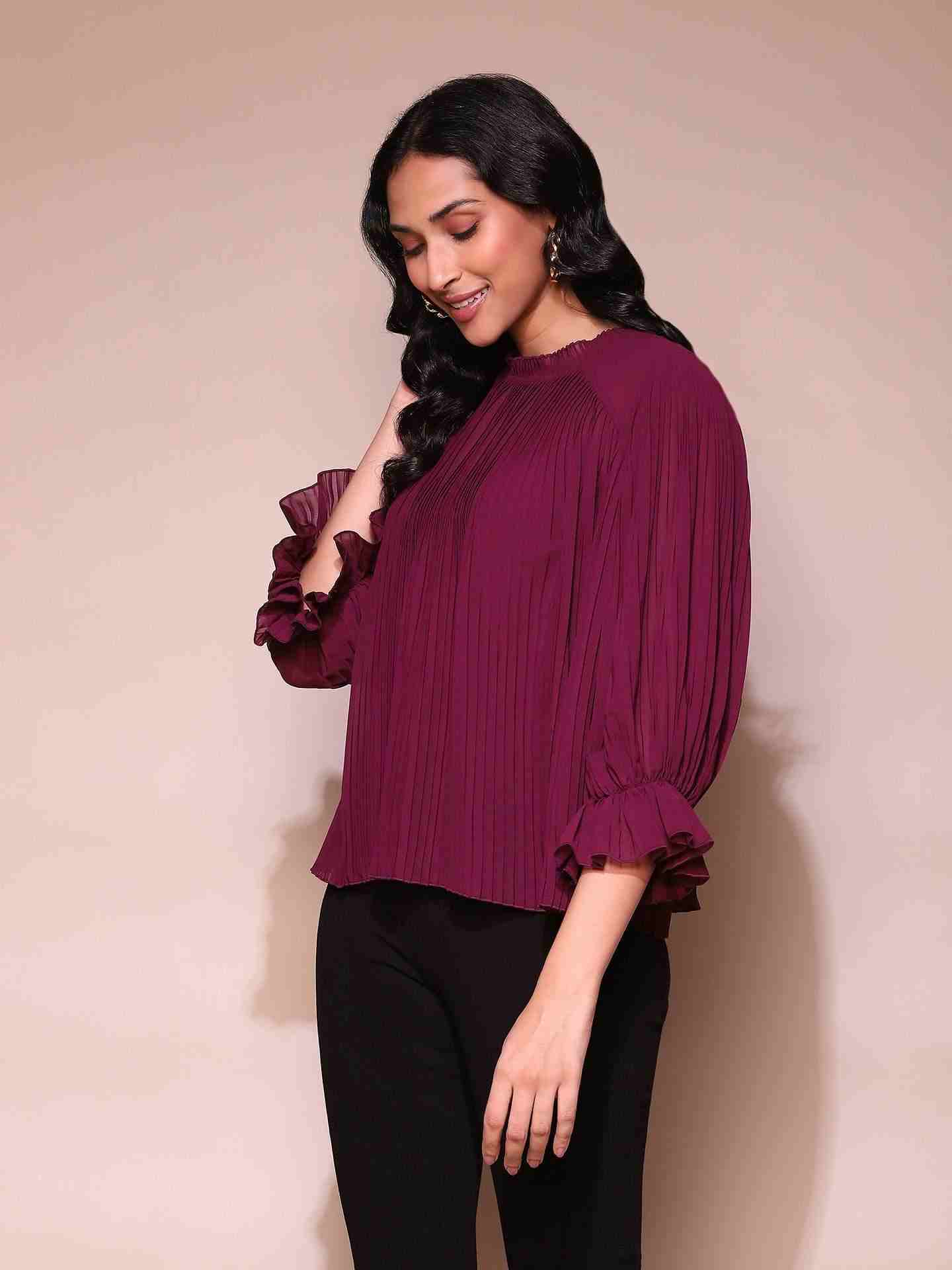 Burgundy Ayli Top
