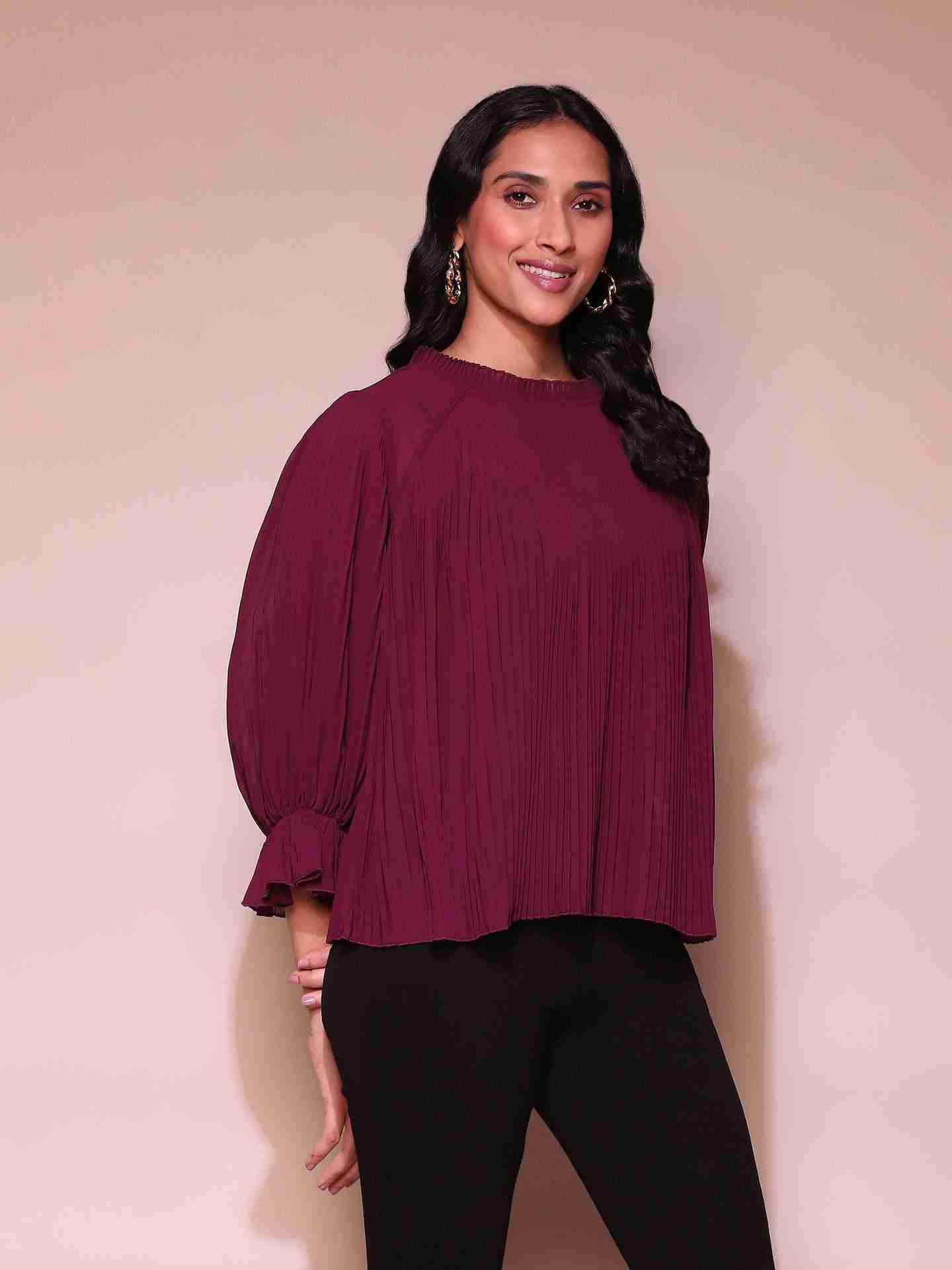 Burgundy Ayli Top