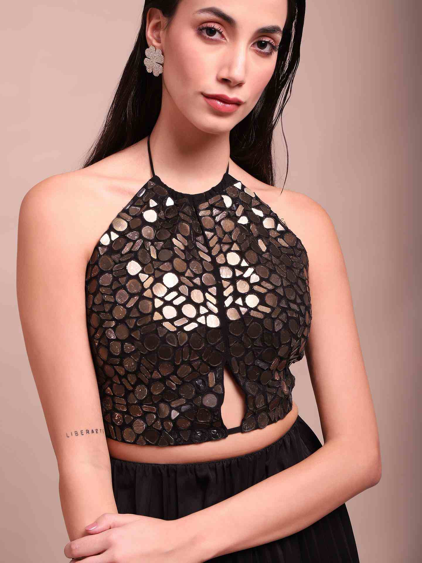 Black Leo Crop Top