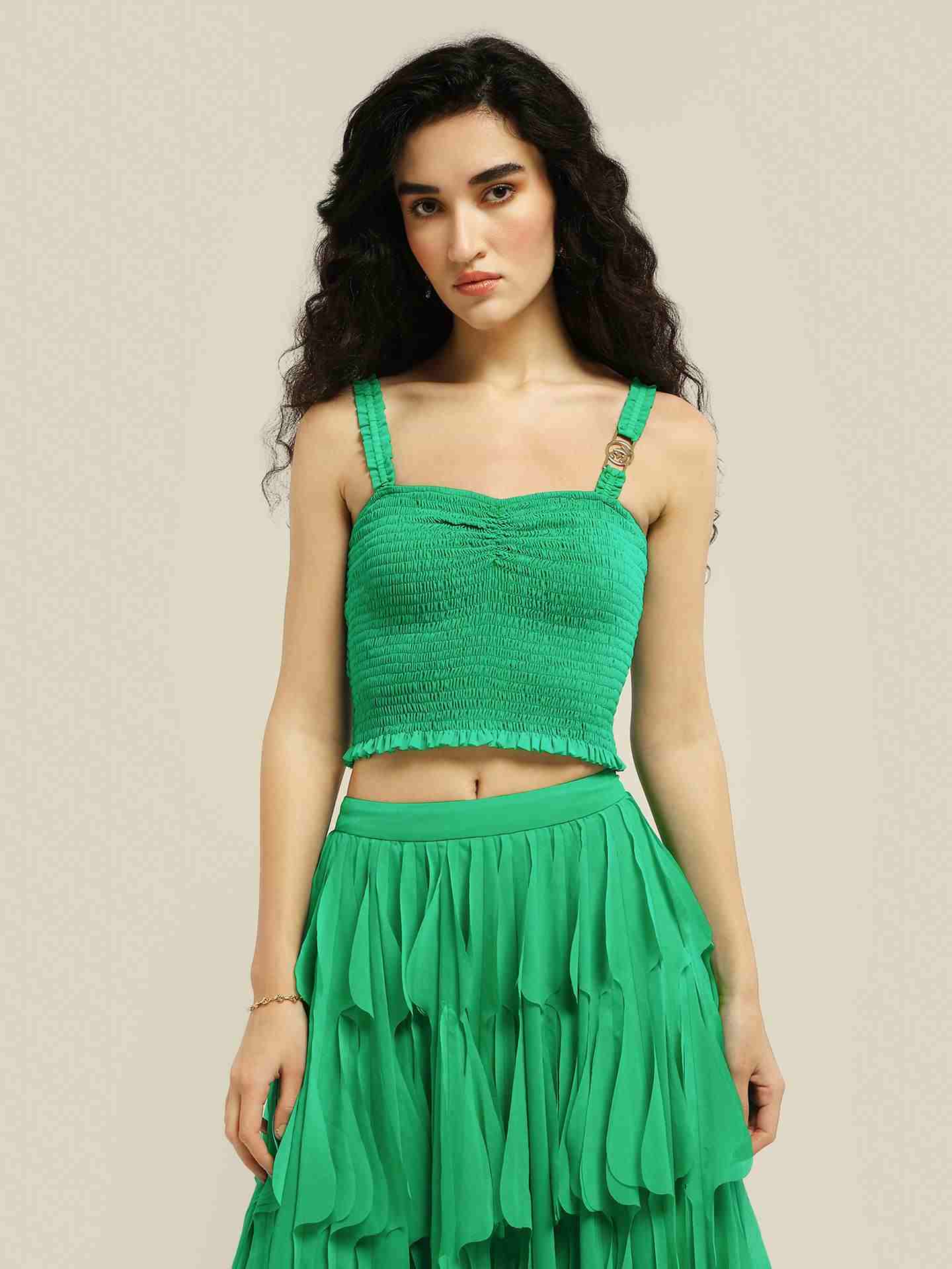 Teal Velma Crop Top