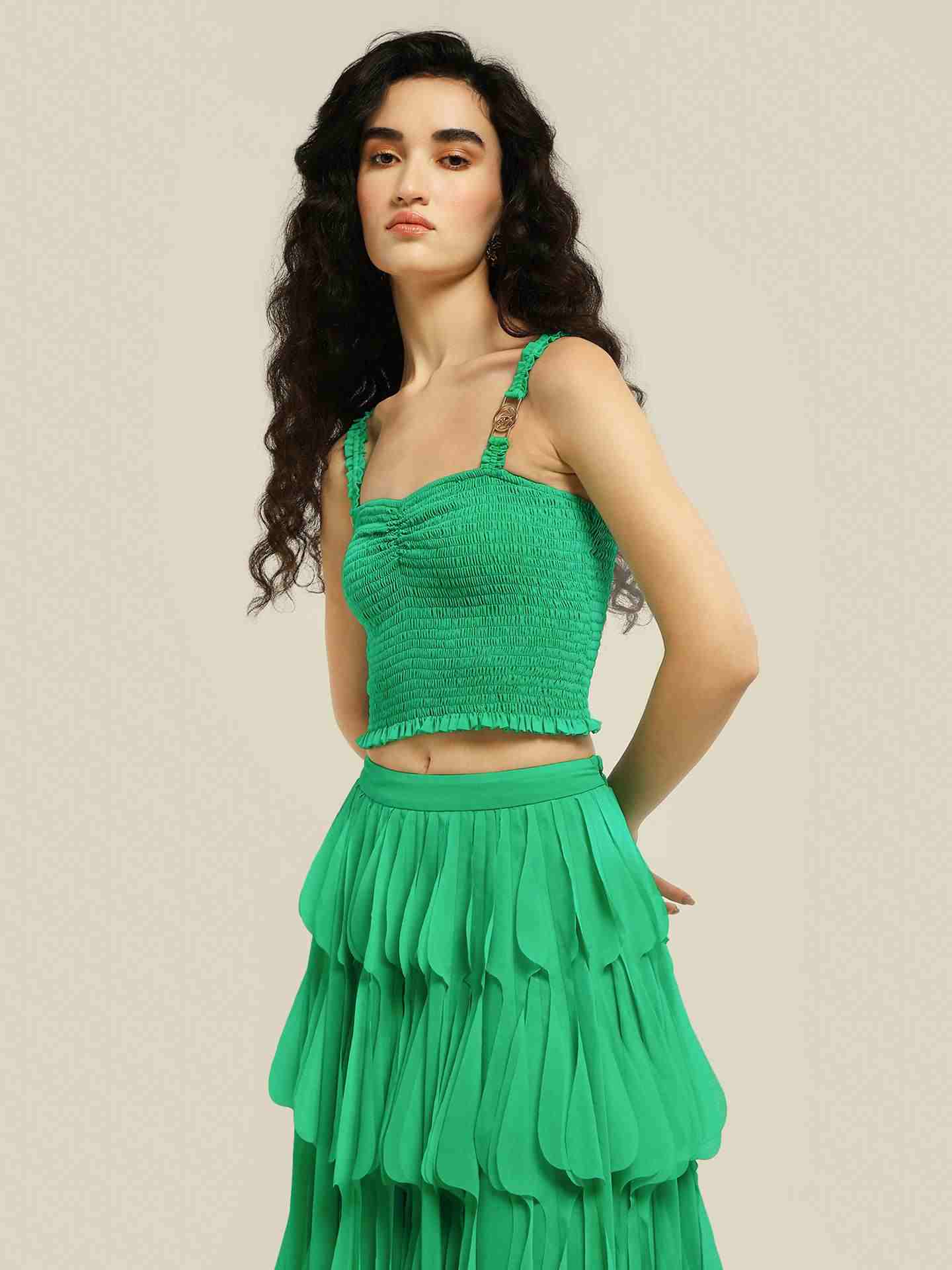 Teal Velma Crop Top