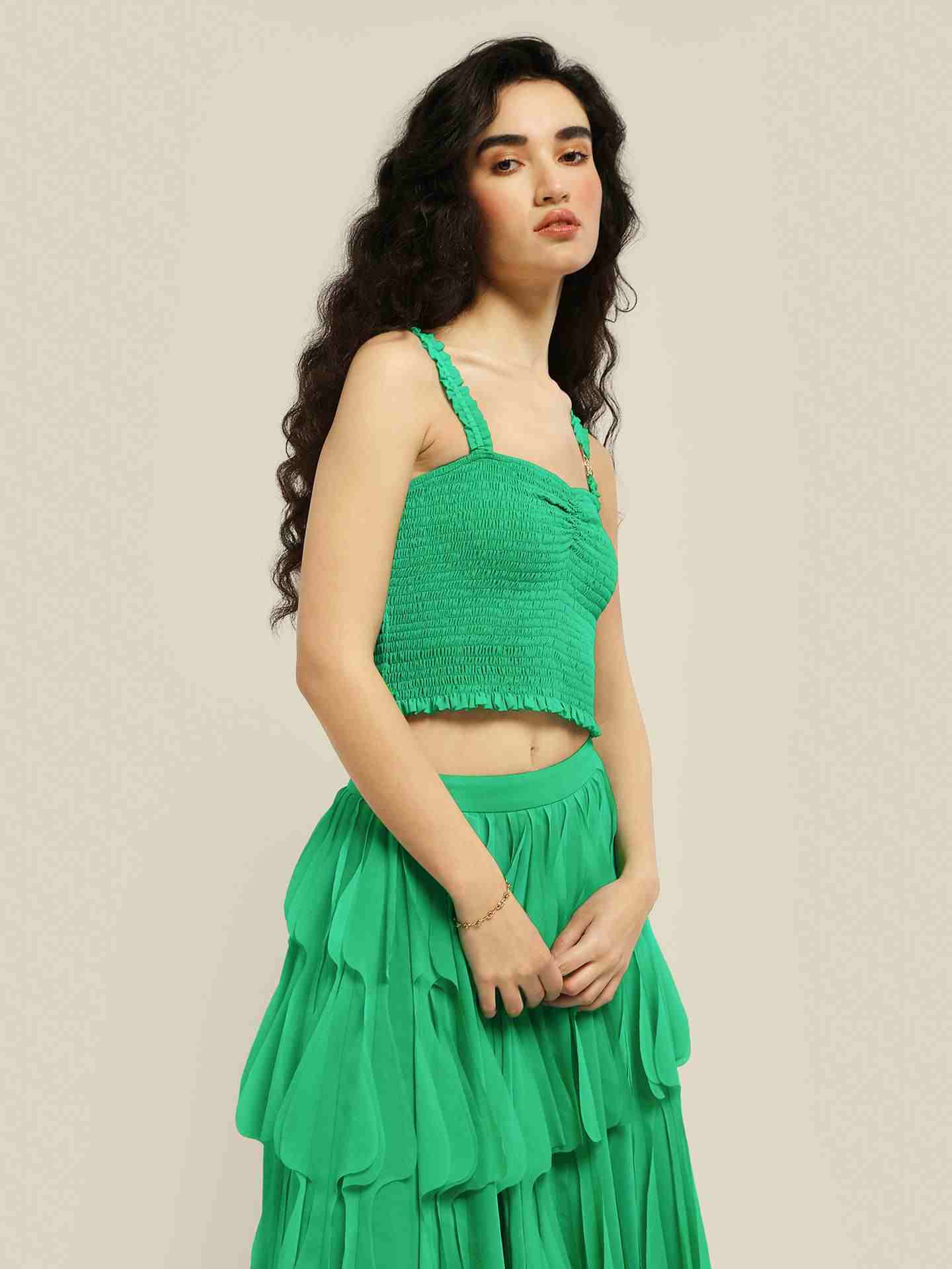 Teal Velma Crop Top