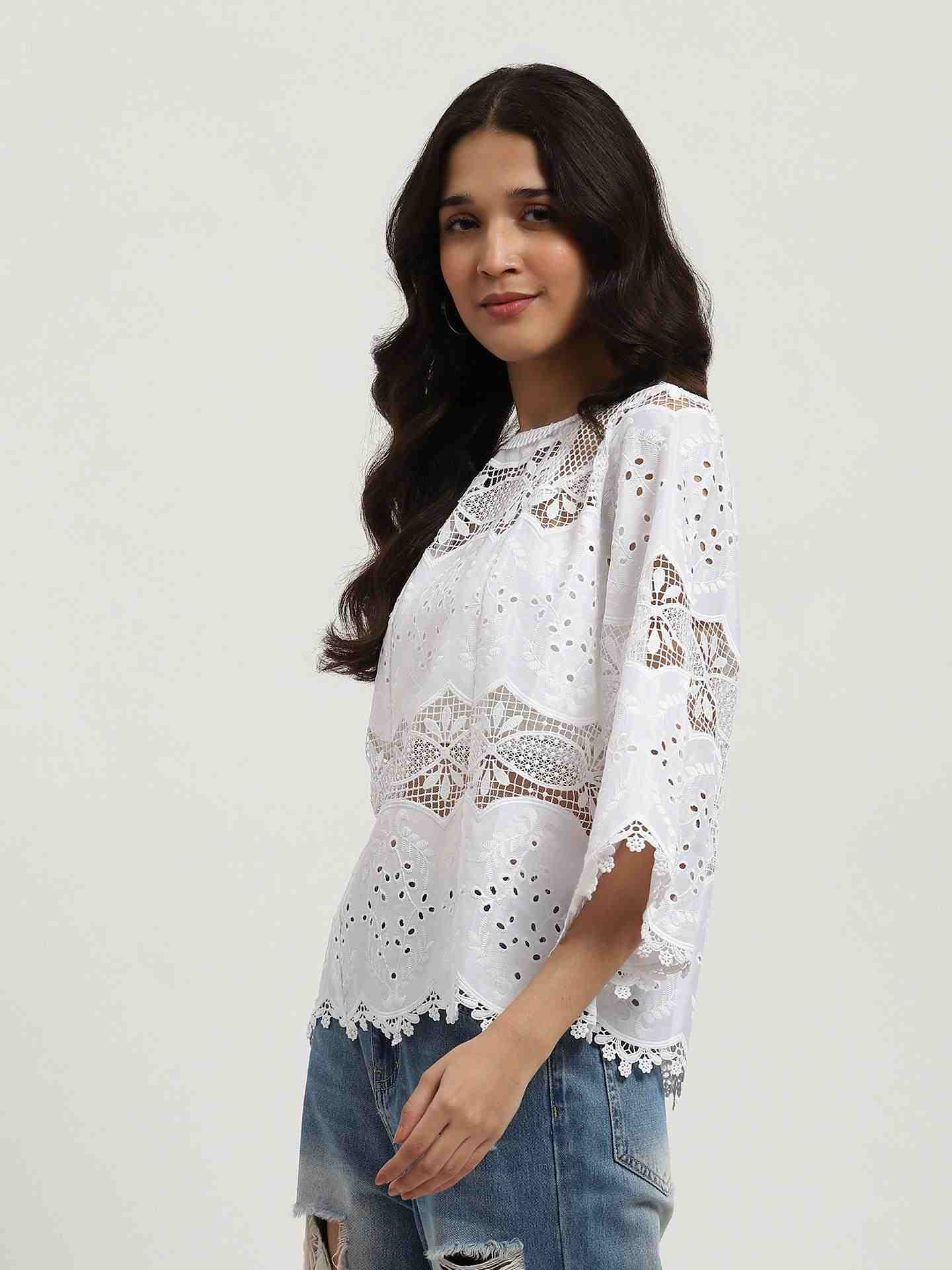 White Maisel Peasant Top