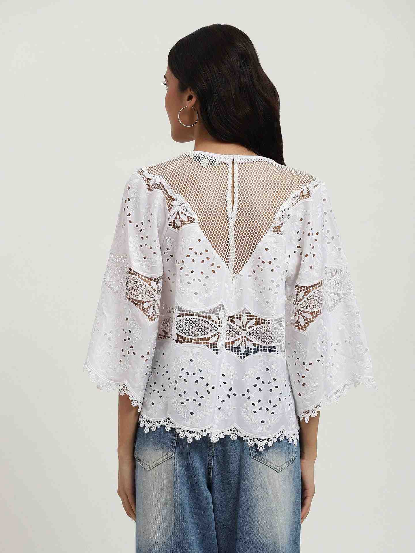White Maisel Peasant Top