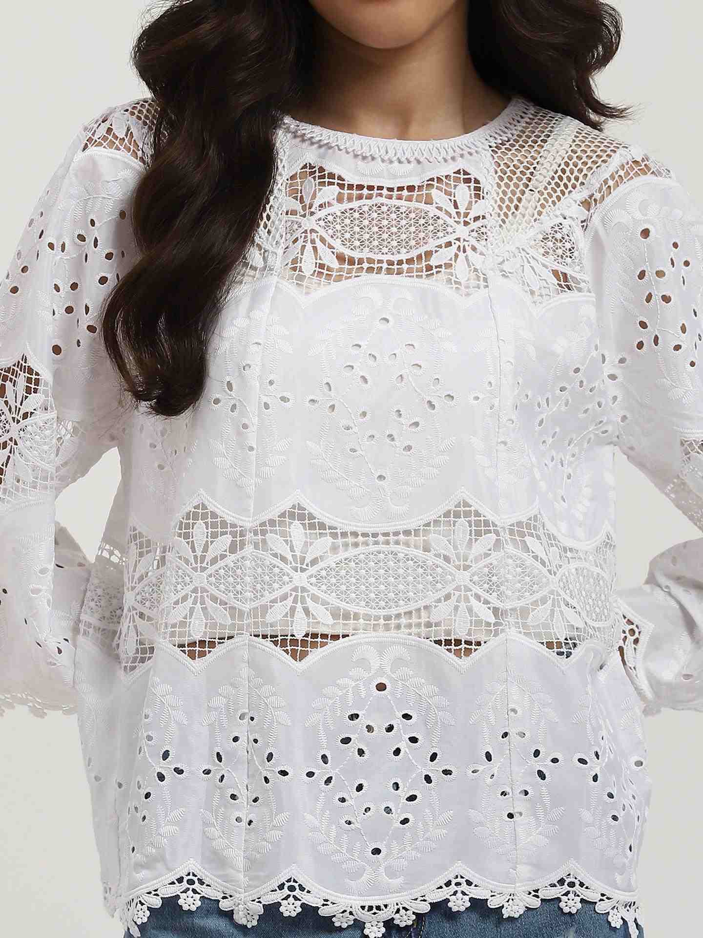 White Maisel Peasant Top